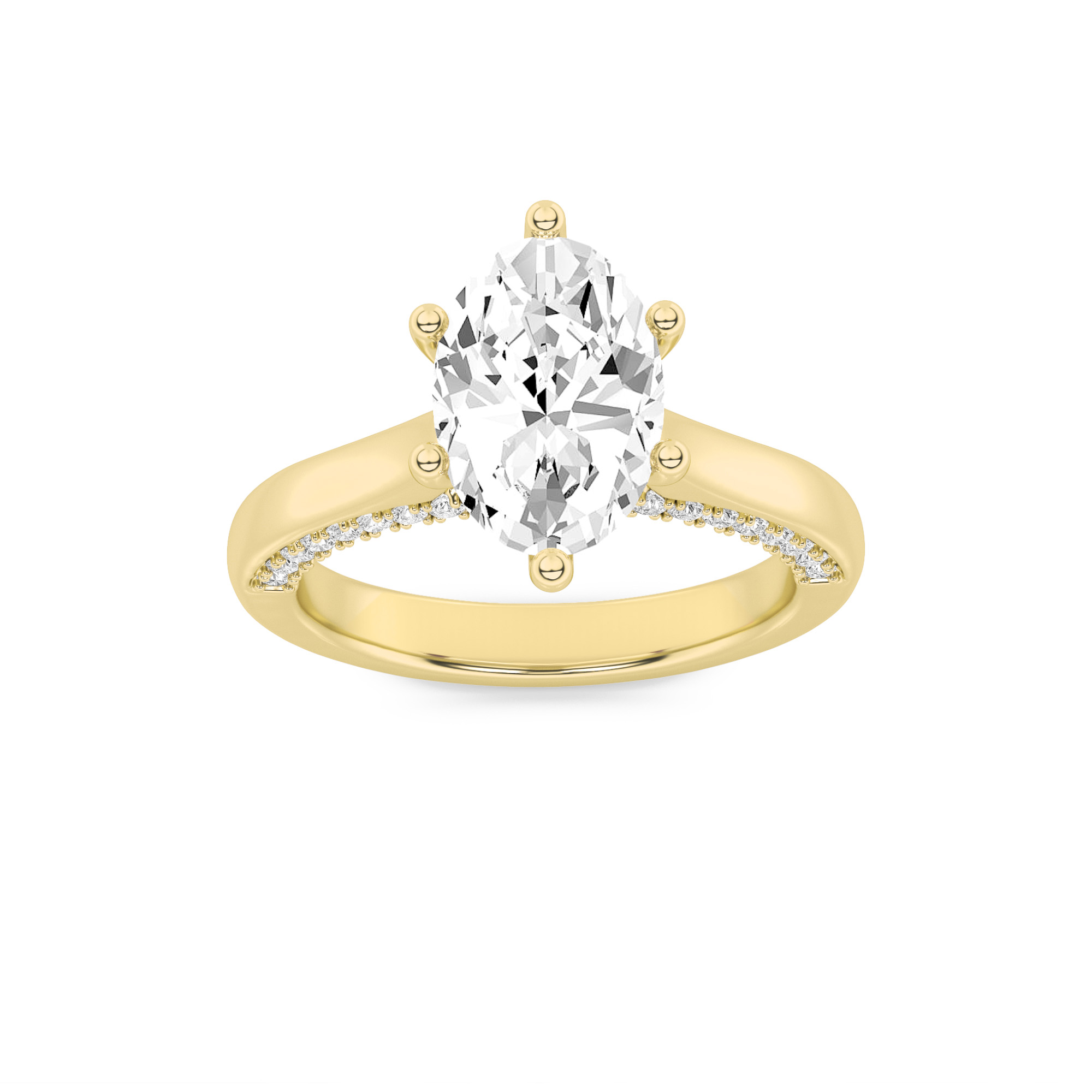 2.00 CT Oval Diamond Ring in 14K Yellow Gold