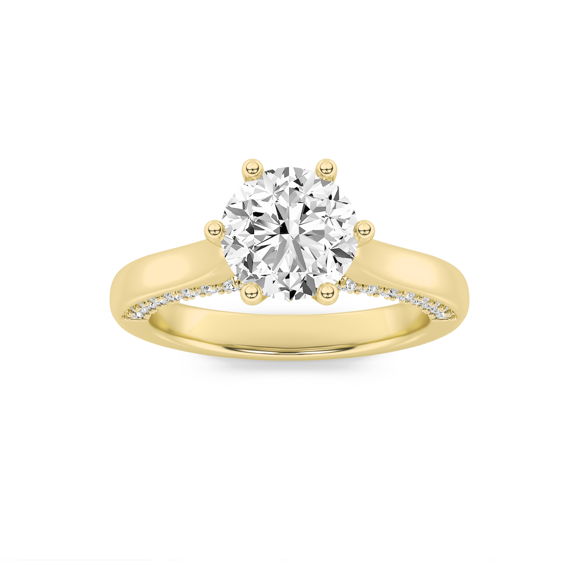 1.25 CT Round Diamond Ring in 14K Yellow Gold