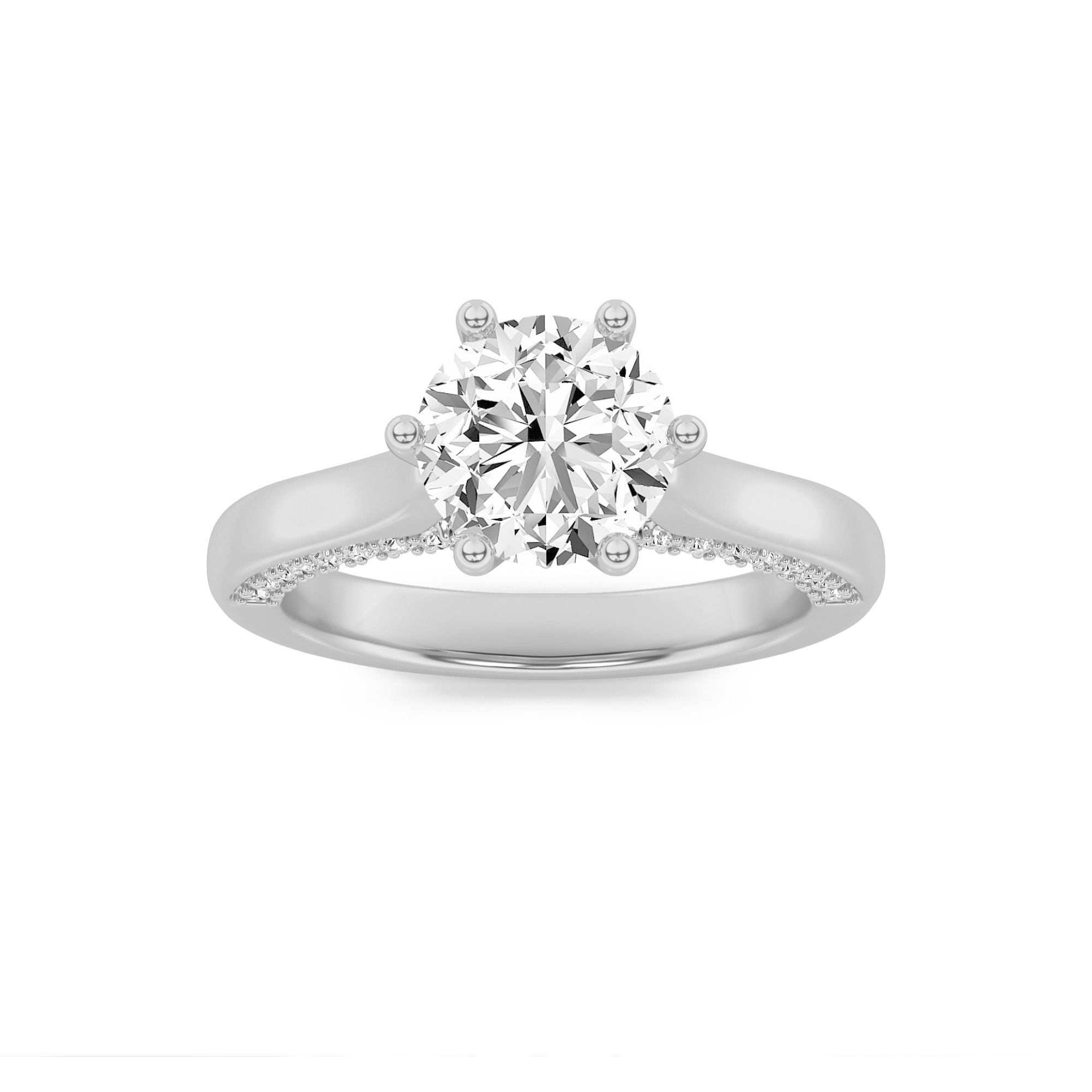 2.00 CT Round Diamond Ring in 14K White Gold