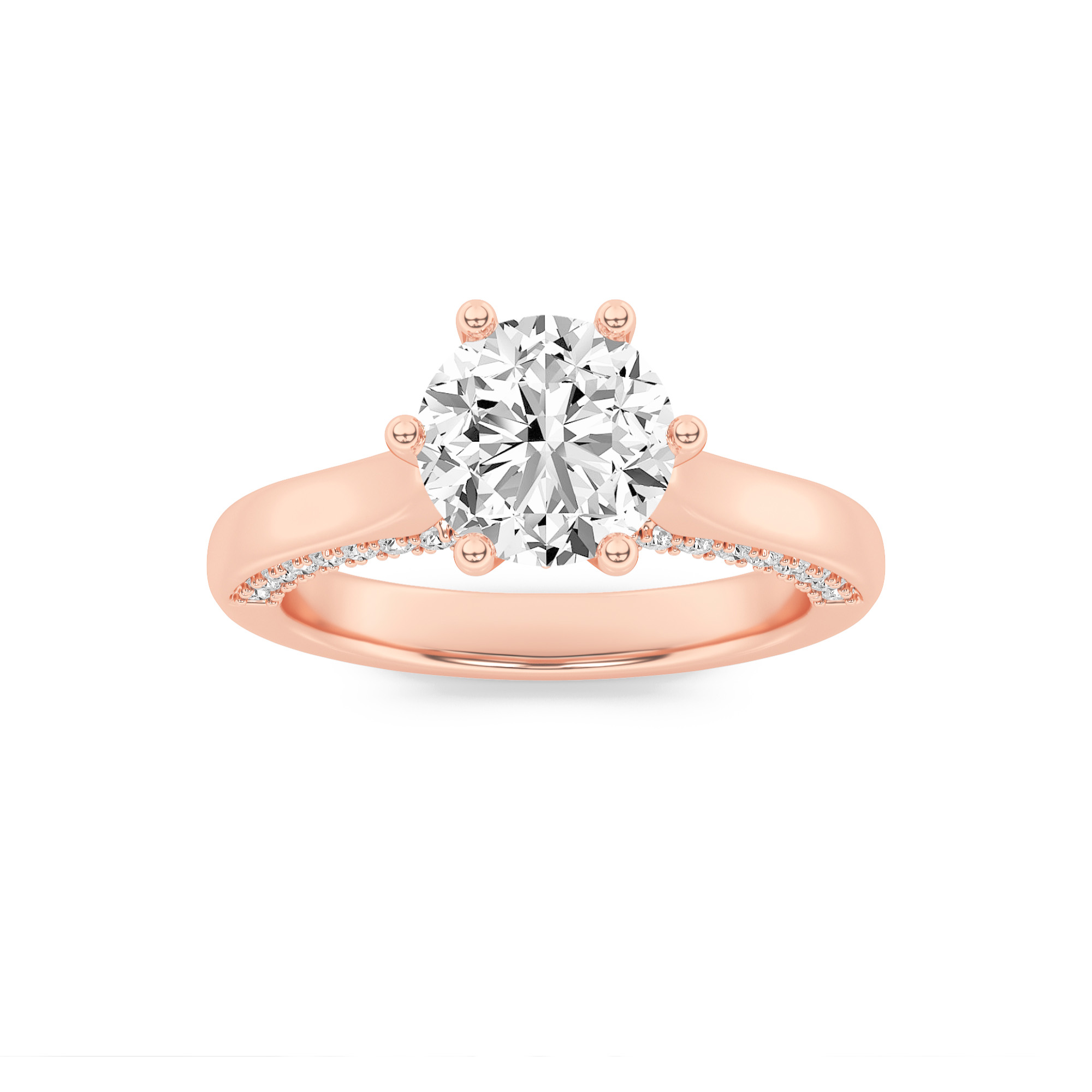 2.00 CT Round Diamond Ring in 14K Rose Gold