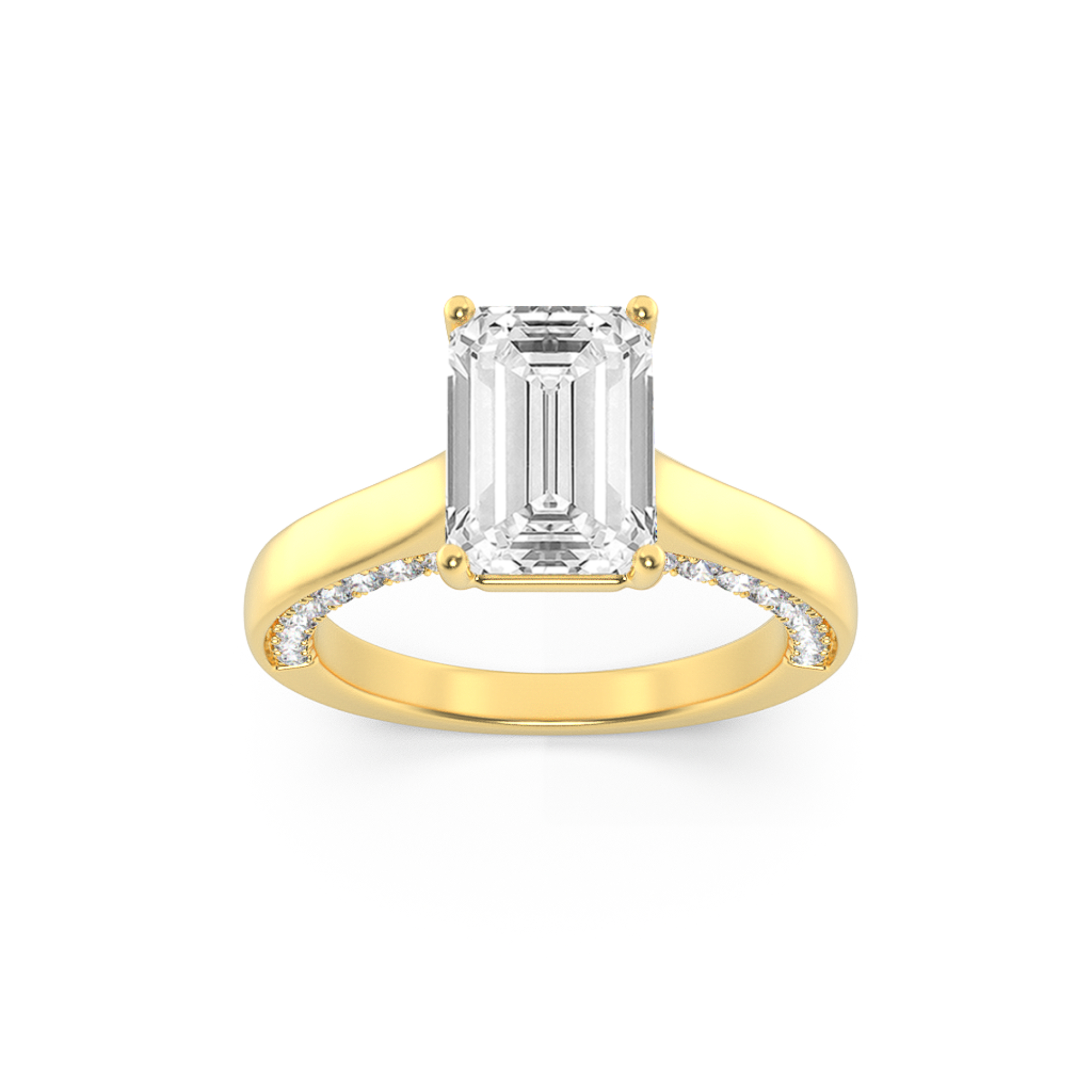 2.00 CT Emerald Diamond Ring in 14K Yellow Gold