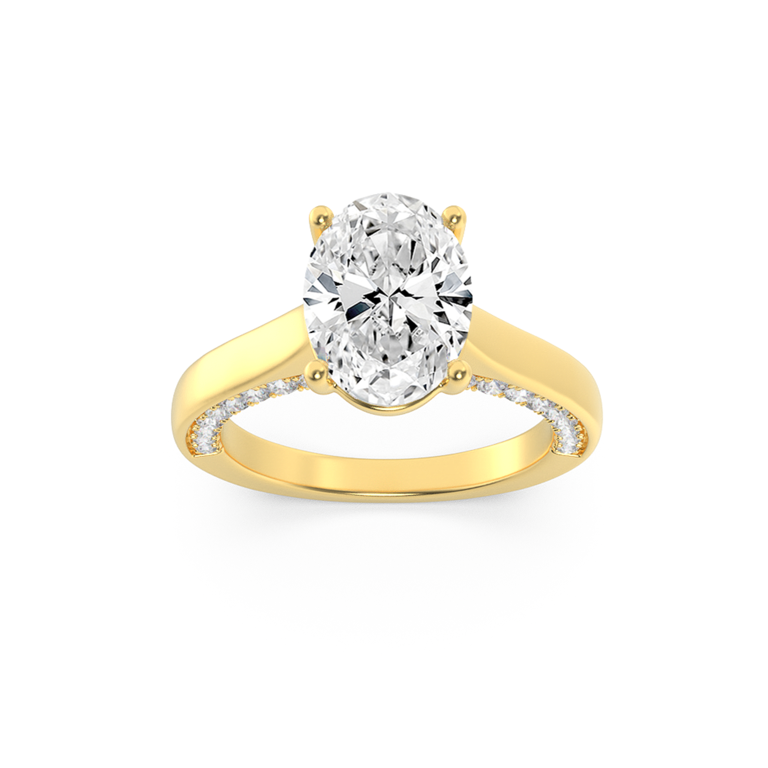 2.00 CT Oval Diamond Ring in 14K Yellow Gold