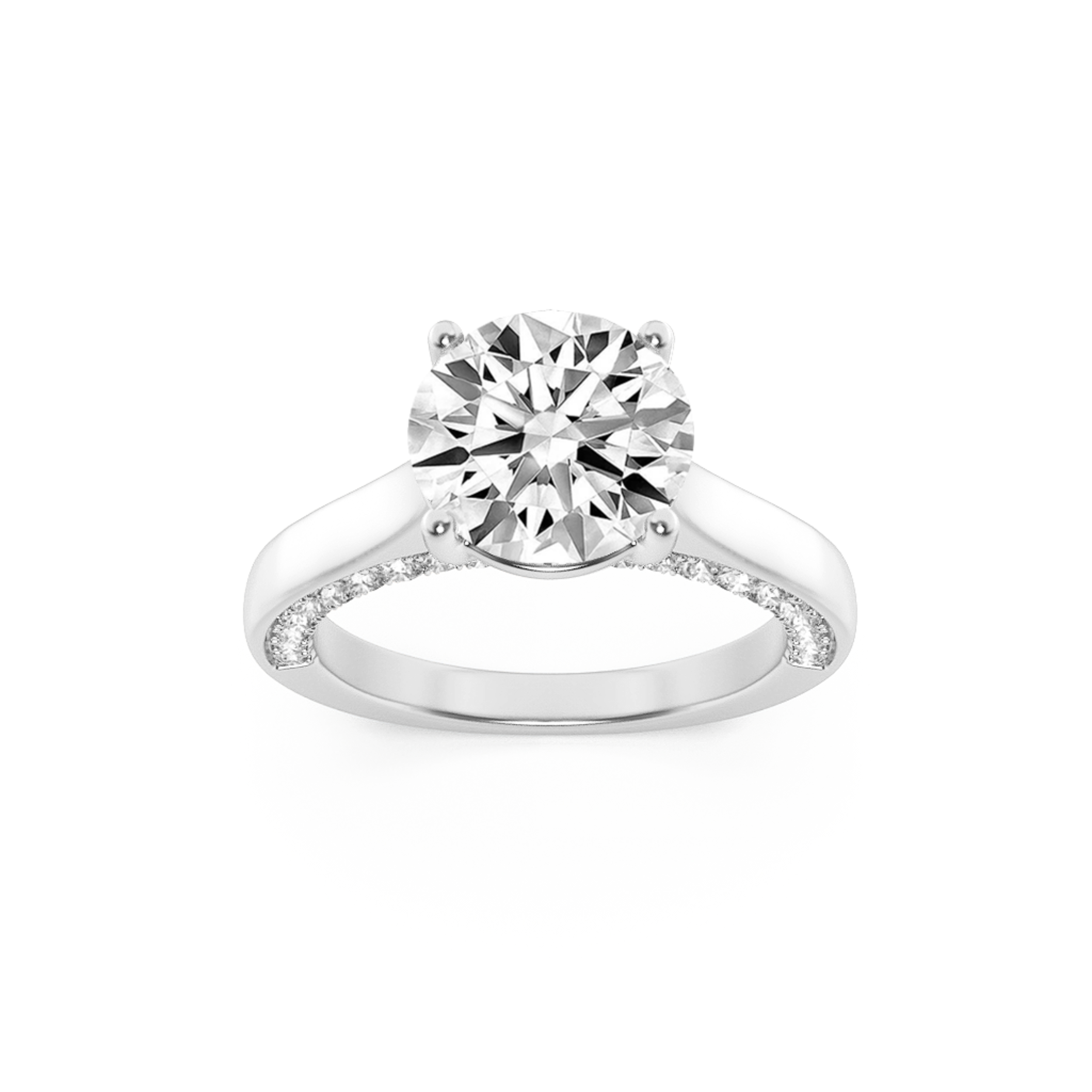 2.00 CT Round Diamond Ring in 14K White Gold