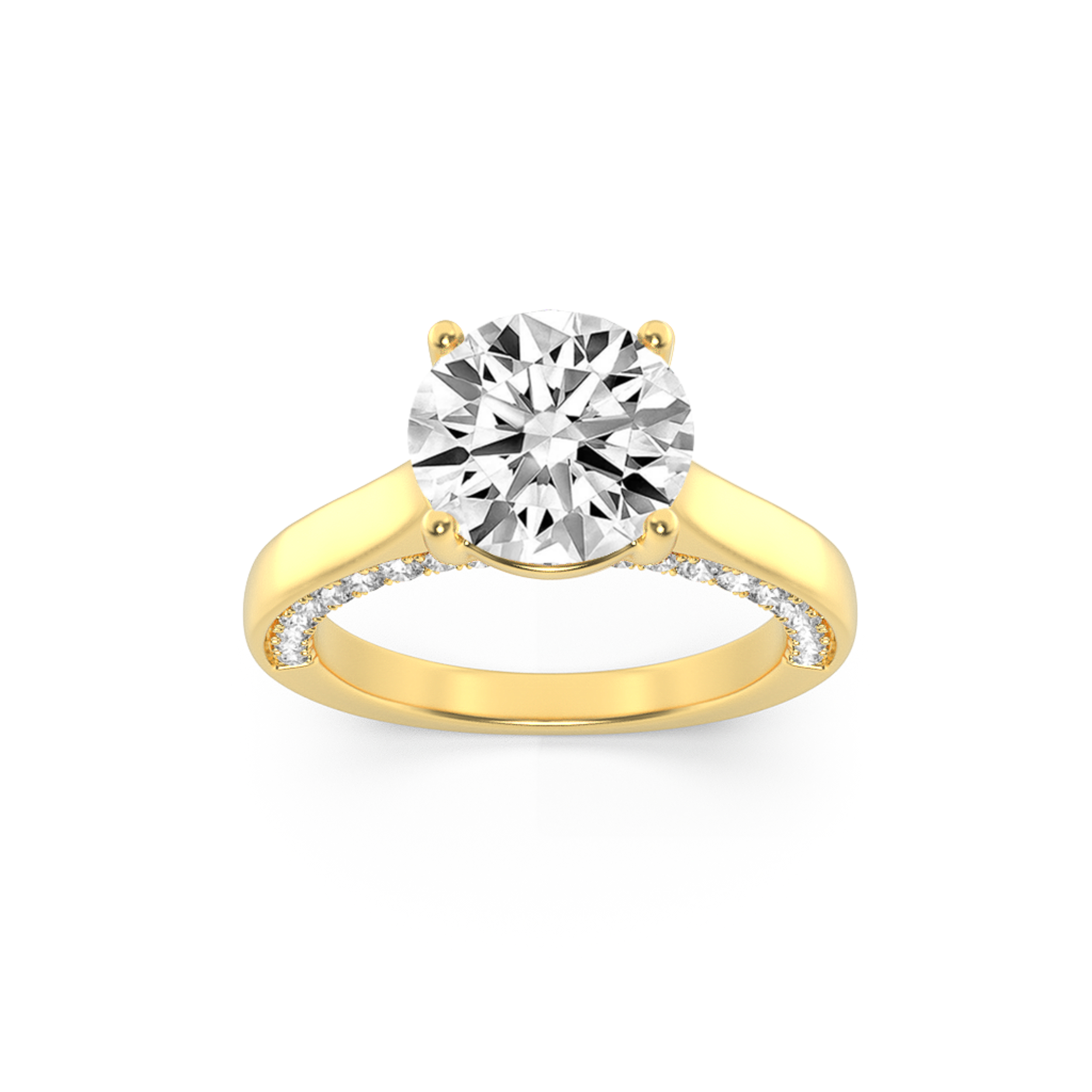 2.00 CT Round Diamond Ring in 14K Yellow Gold
