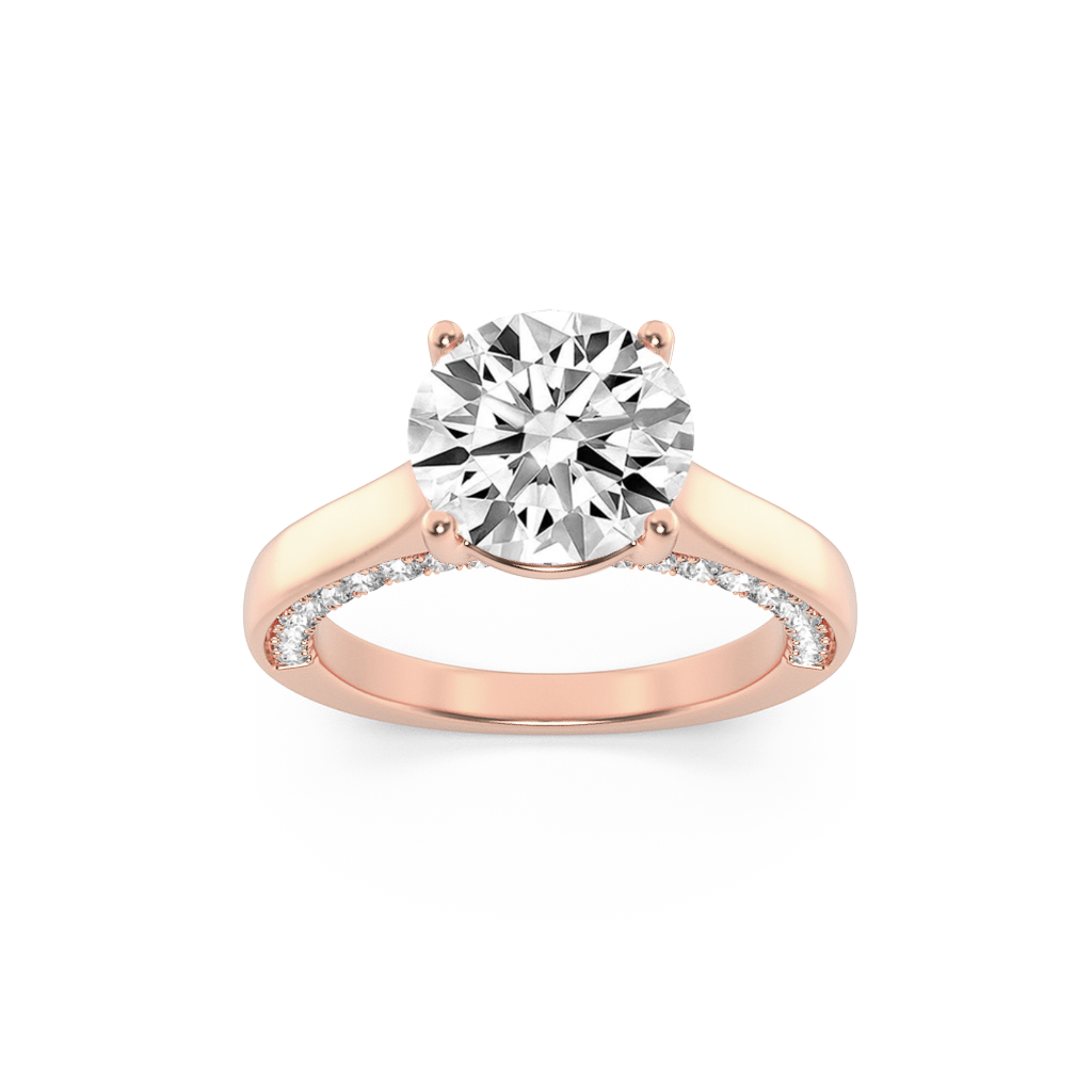 2.00 CT Round Diamond Ring in 14K Rose Gold