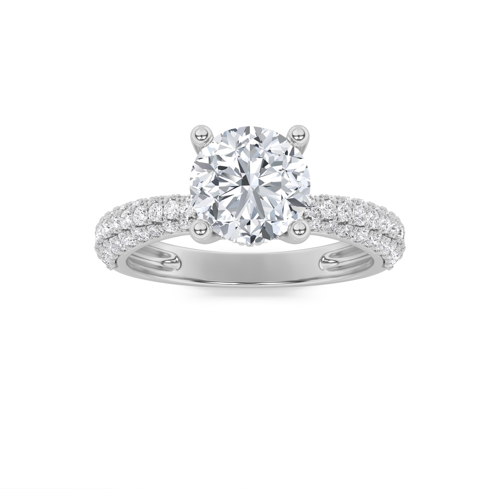 0.00 CT Diamond Ring in 14K White Gold