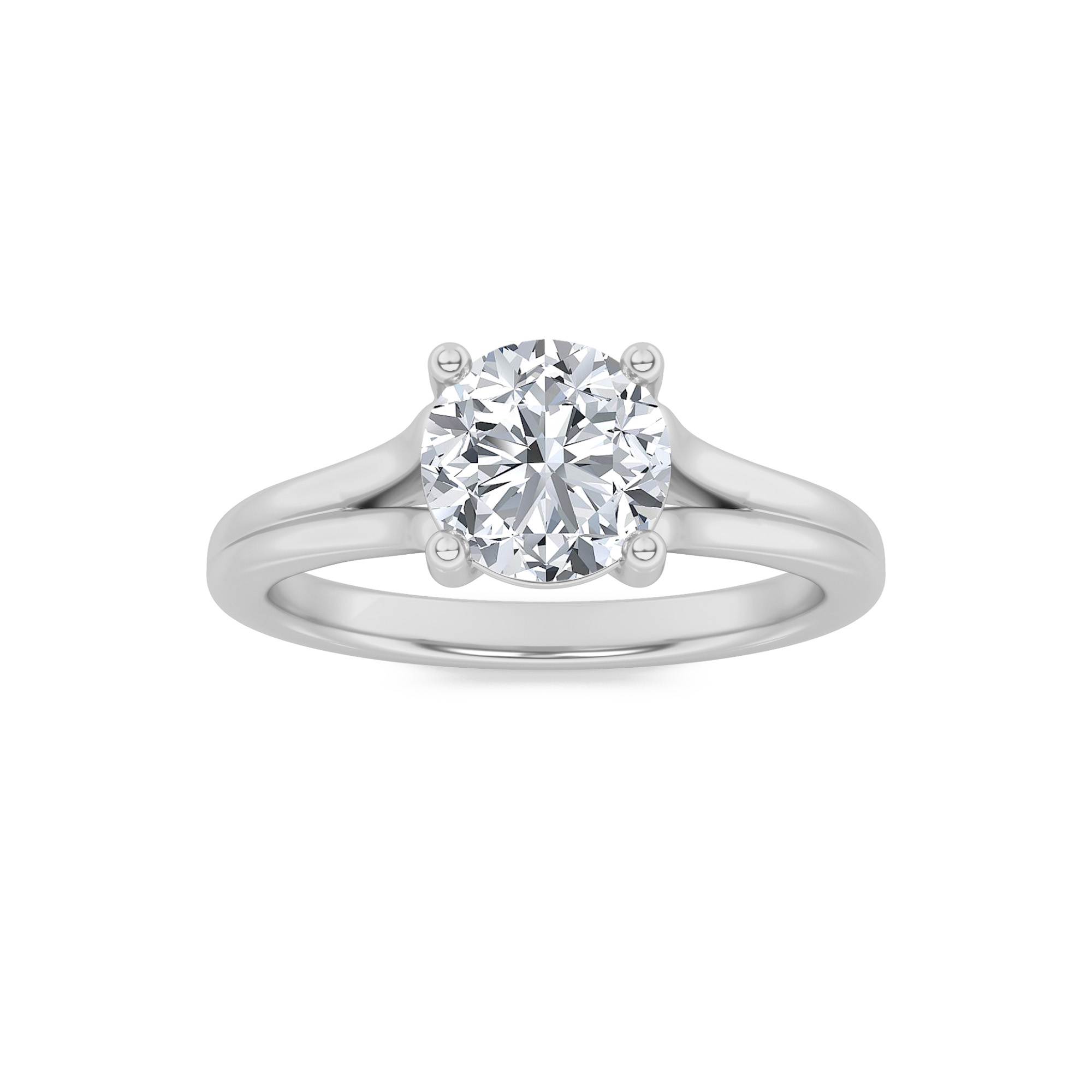 1.00 CT Round Diamond Ring in 14K White Gold