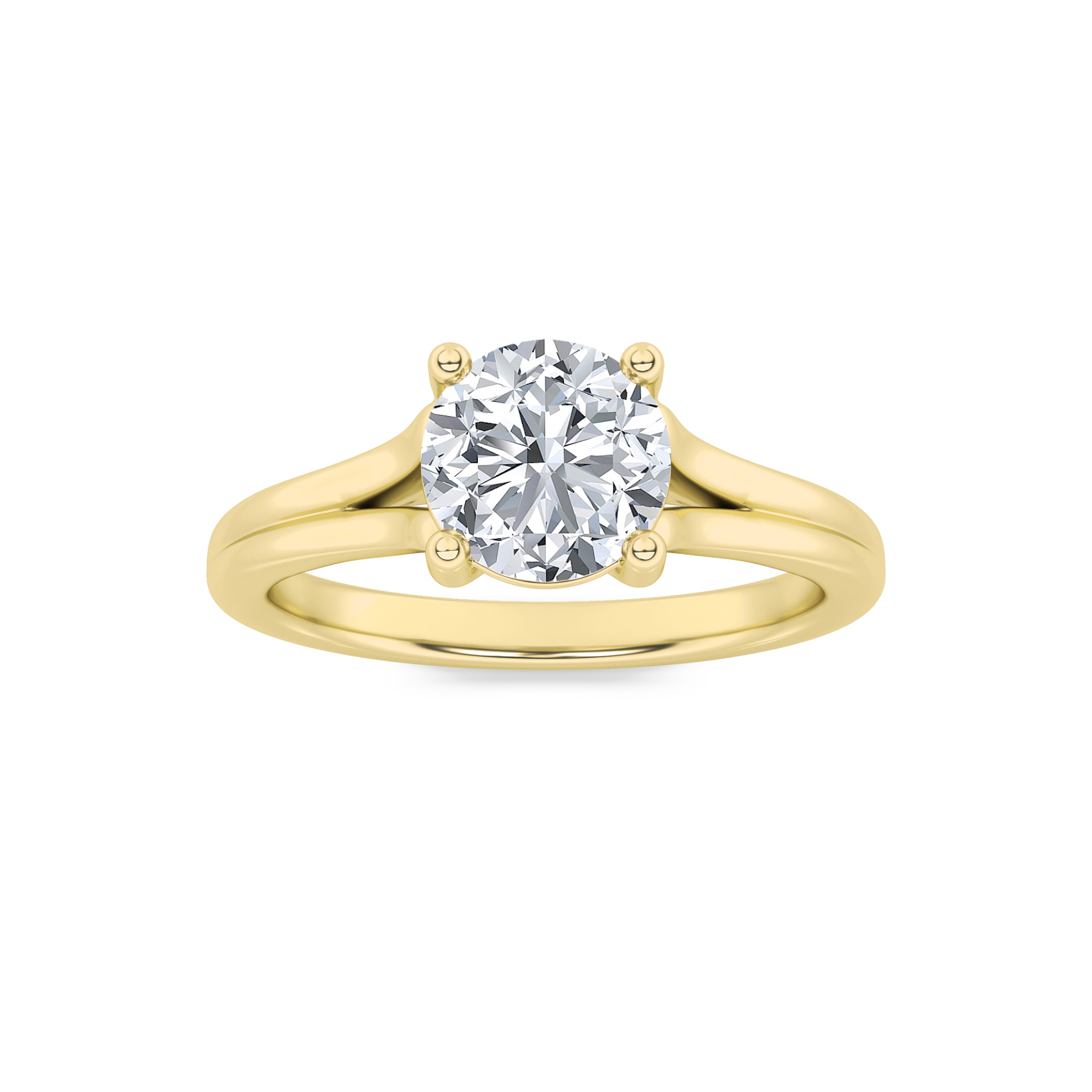 1.00 CT Round Diamond Ring in 14K Yellow Gold