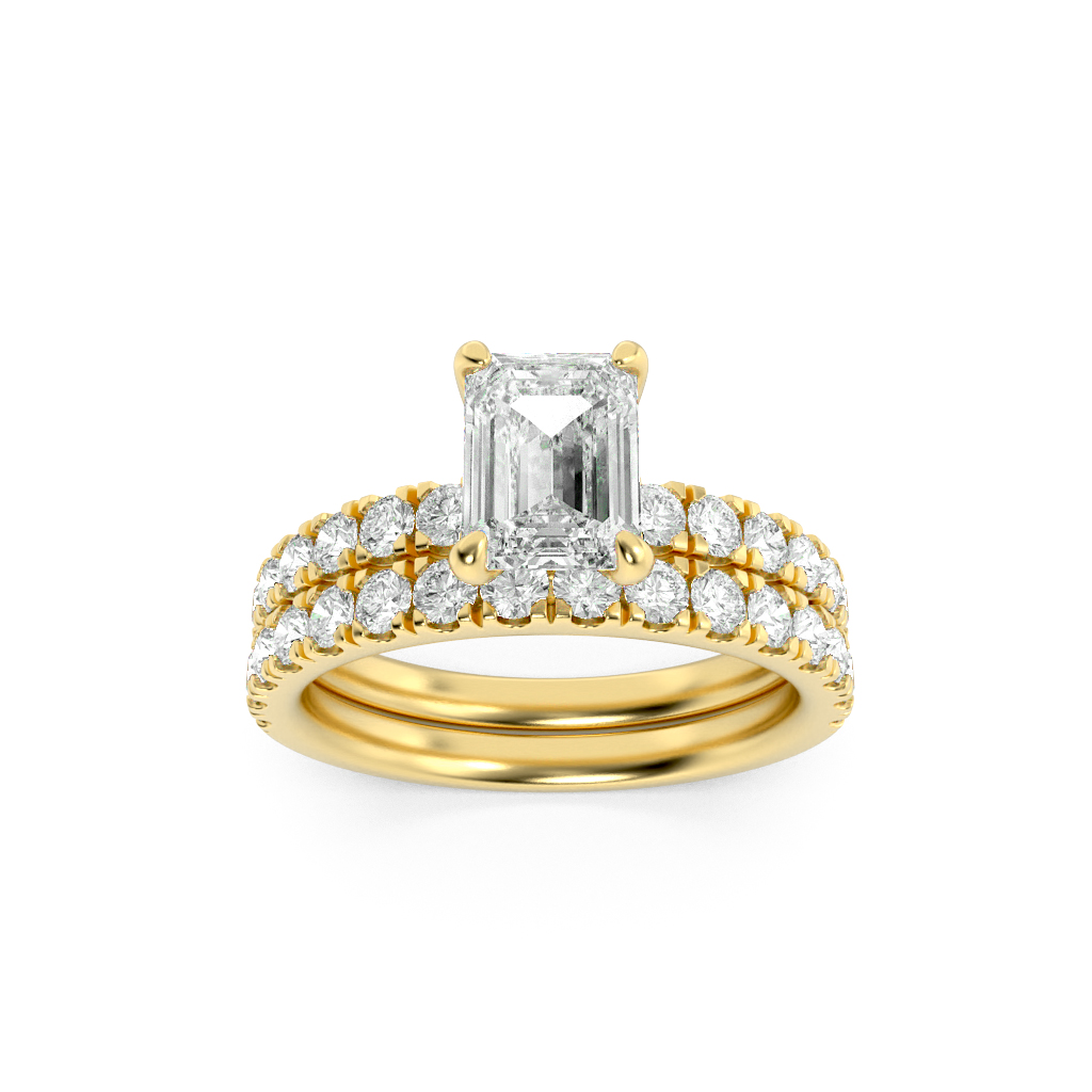 2.00 CT Emerald Diamond Ring in 14K Yellow Gold