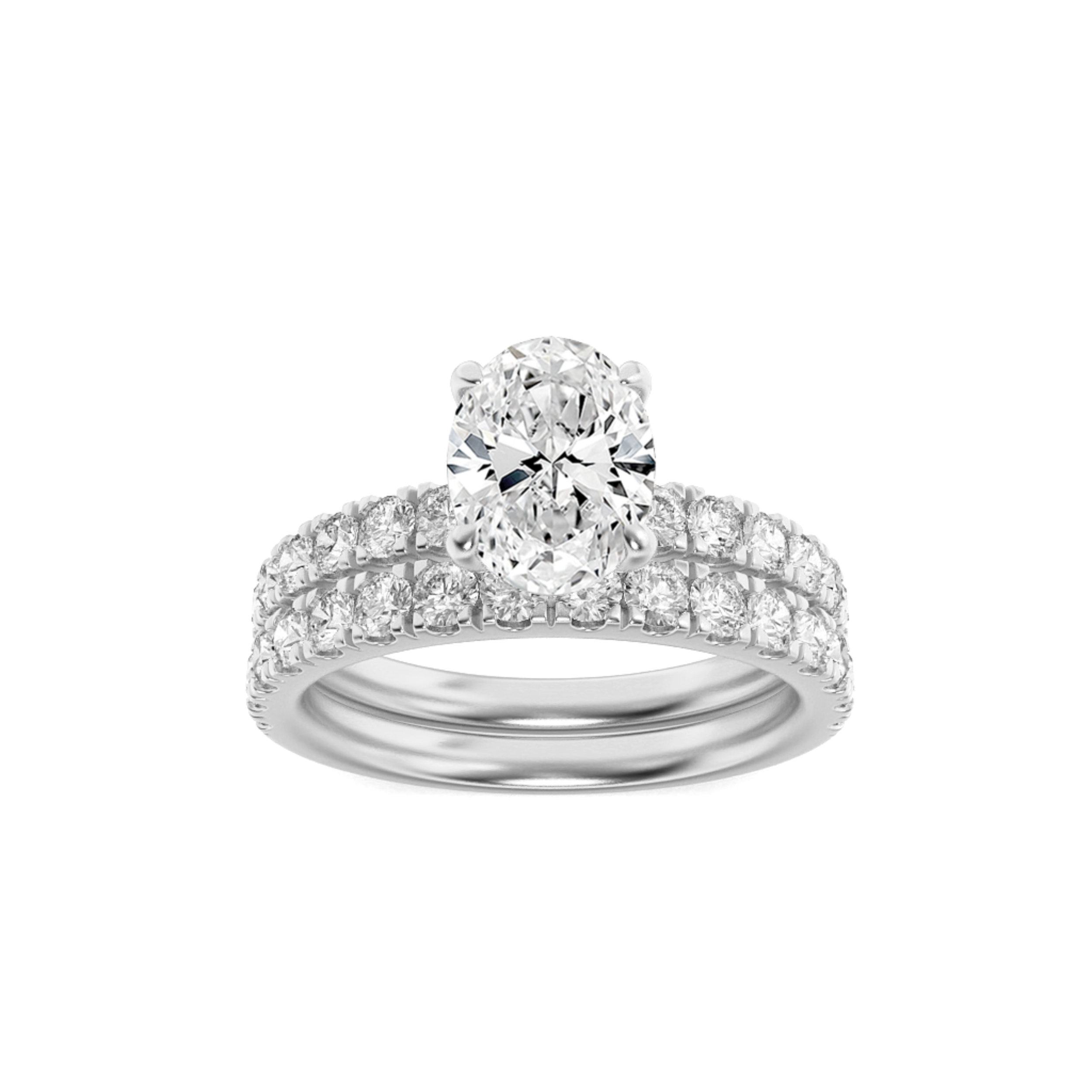 2.00 CT Oval Diamond Ring in 14K White Gold