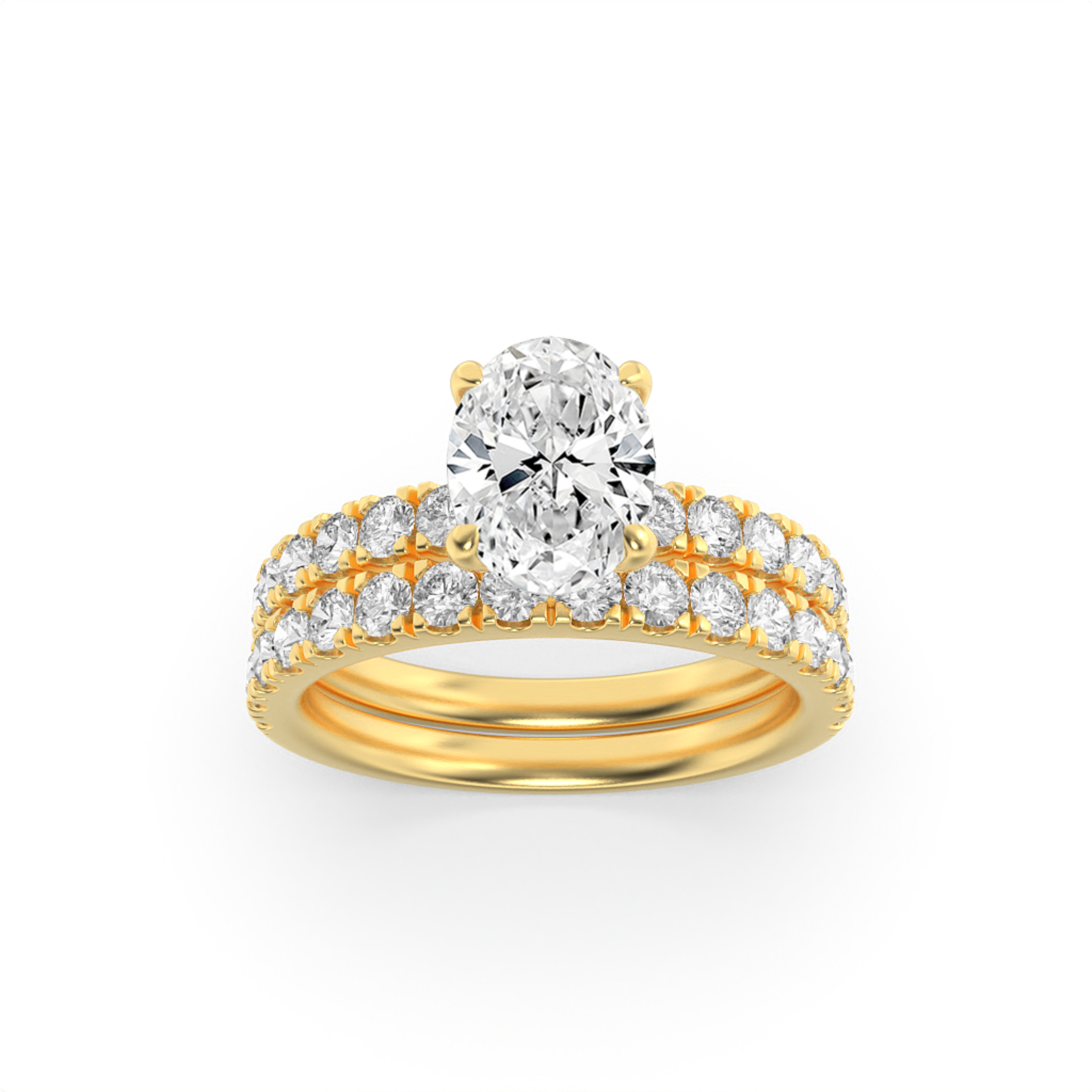 2.00 CT Oval Diamond Ring in 14K Yellow Gold