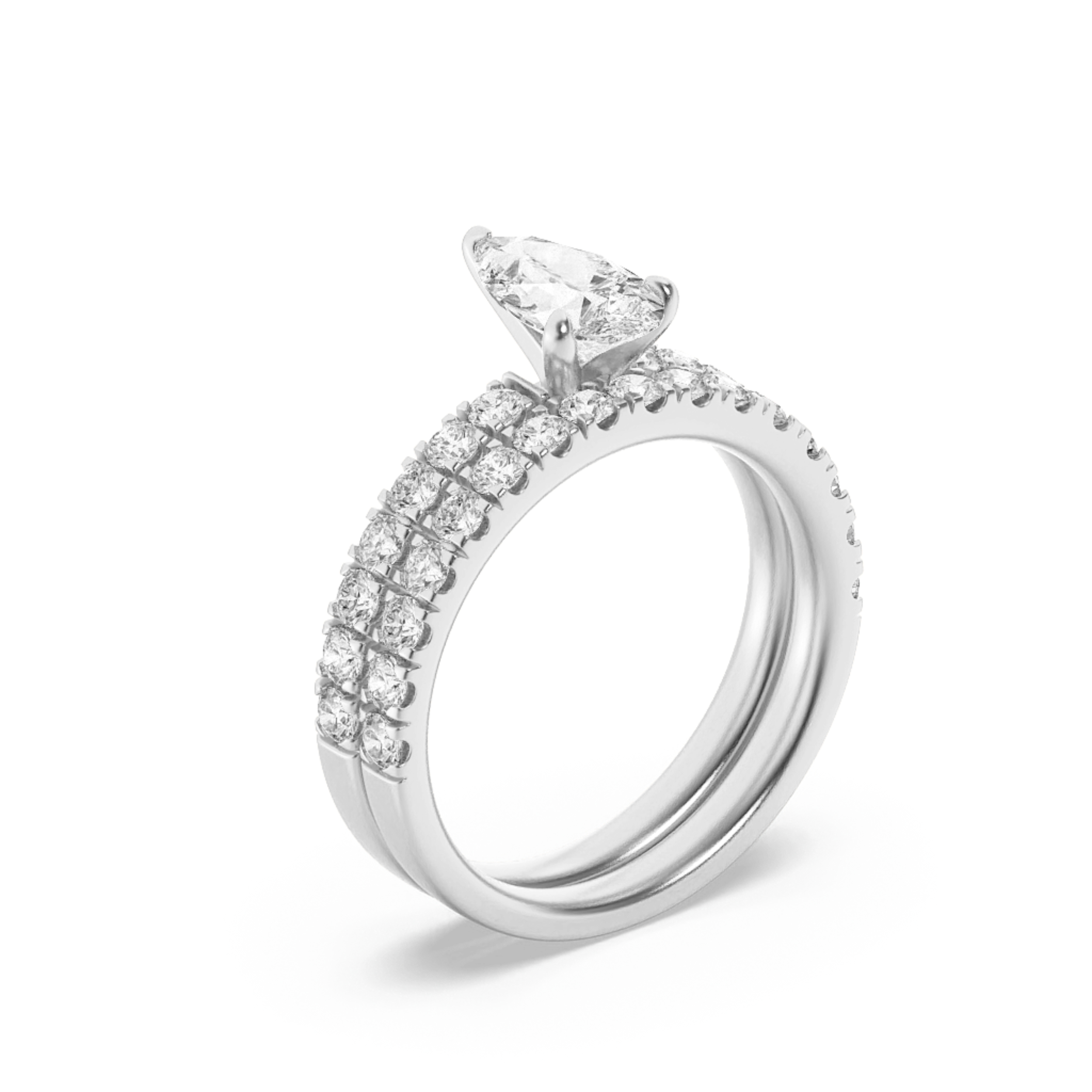 0.00 CT Diamond Ring in 14K White Gold