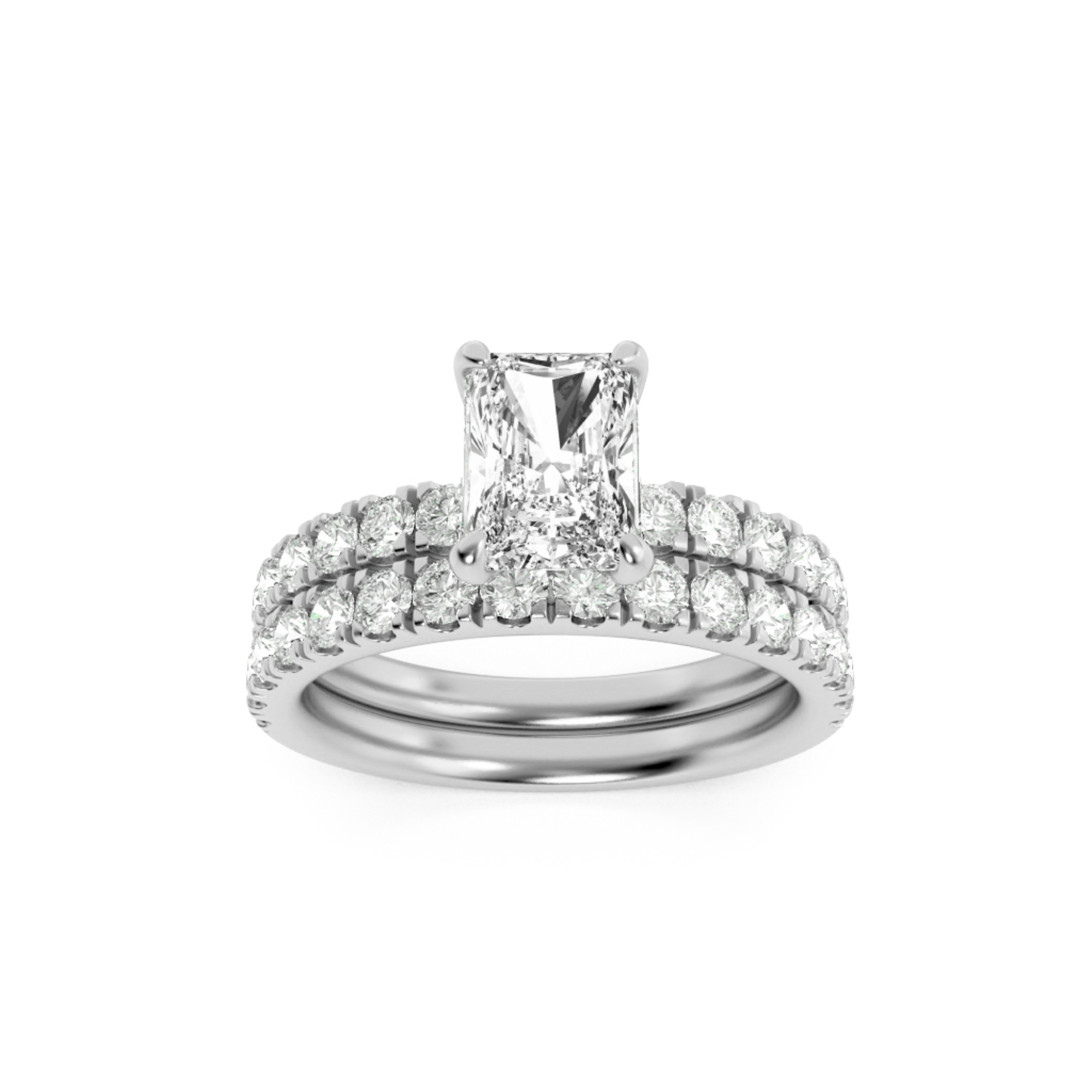 2.00 CT Radiant Diamond Ring in 14K White Gold