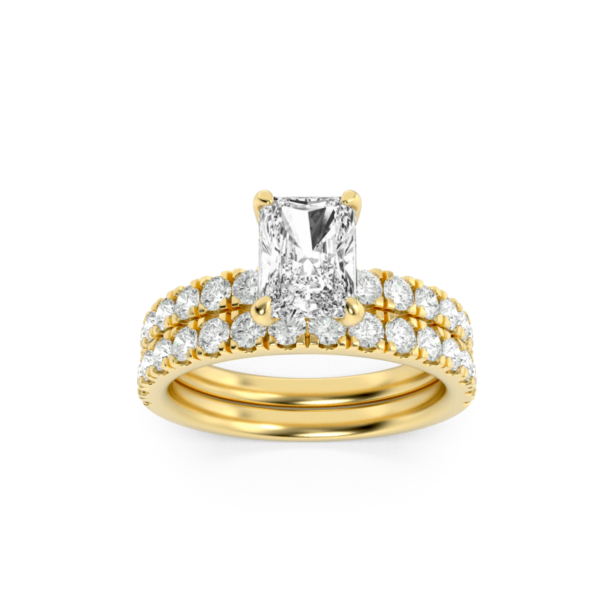 2.00 CT Radiant Diamond Ring in 14K Yellow Gold