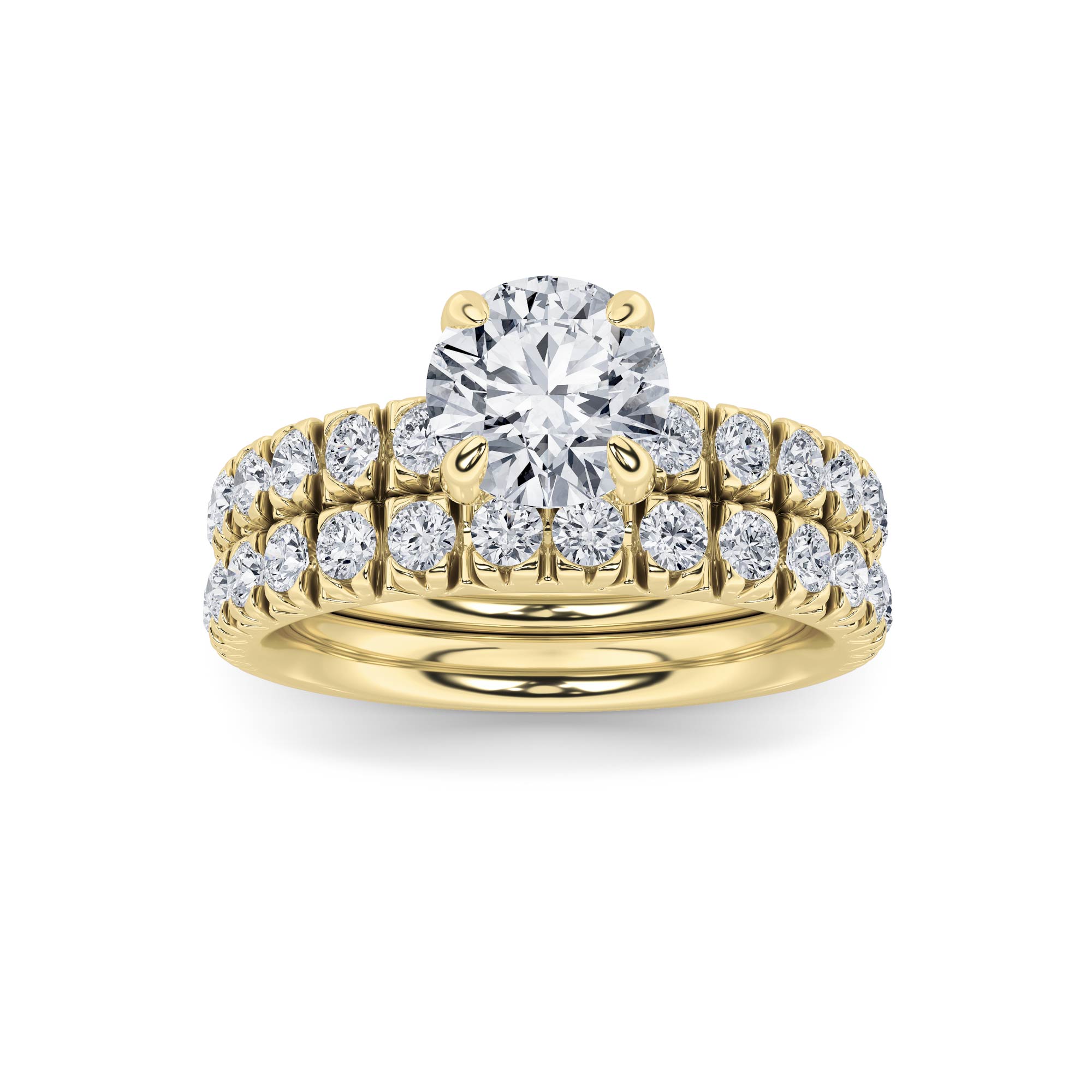 2.00 CT Round Diamond Ring in 14K Yellow Gold