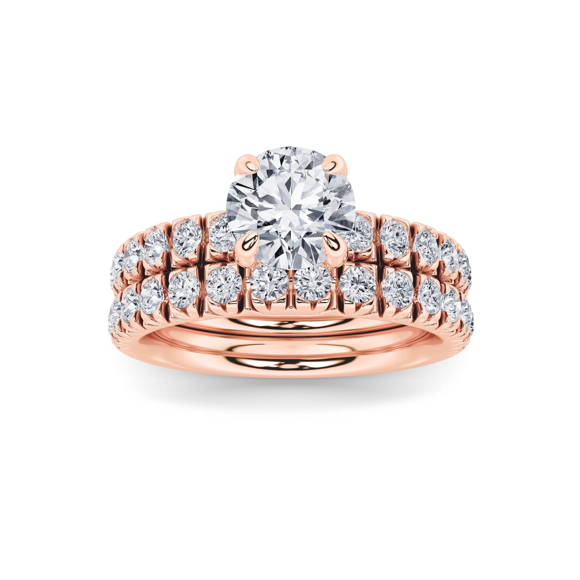 2.00 CT Round Diamond Ring in 14K Rose Gold