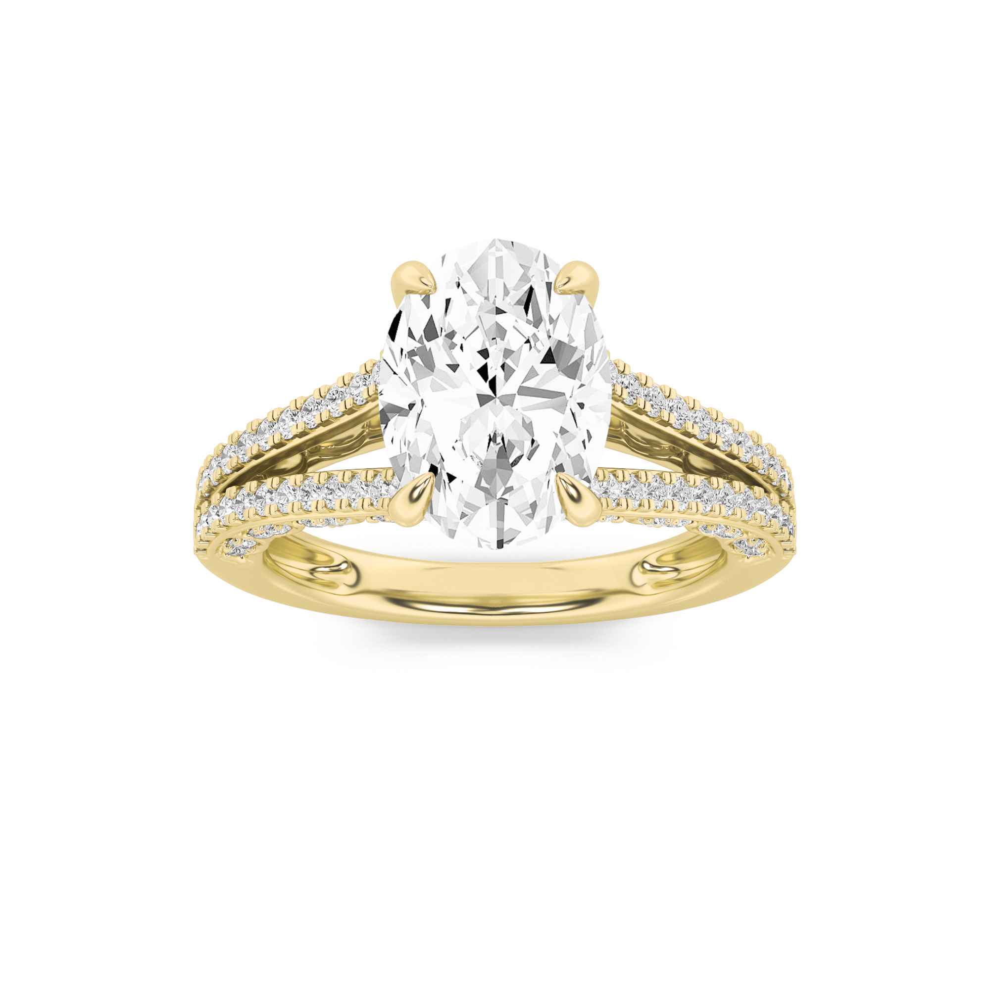 2.00 CT Oval Diamond Ring in 14K Yellow Gold