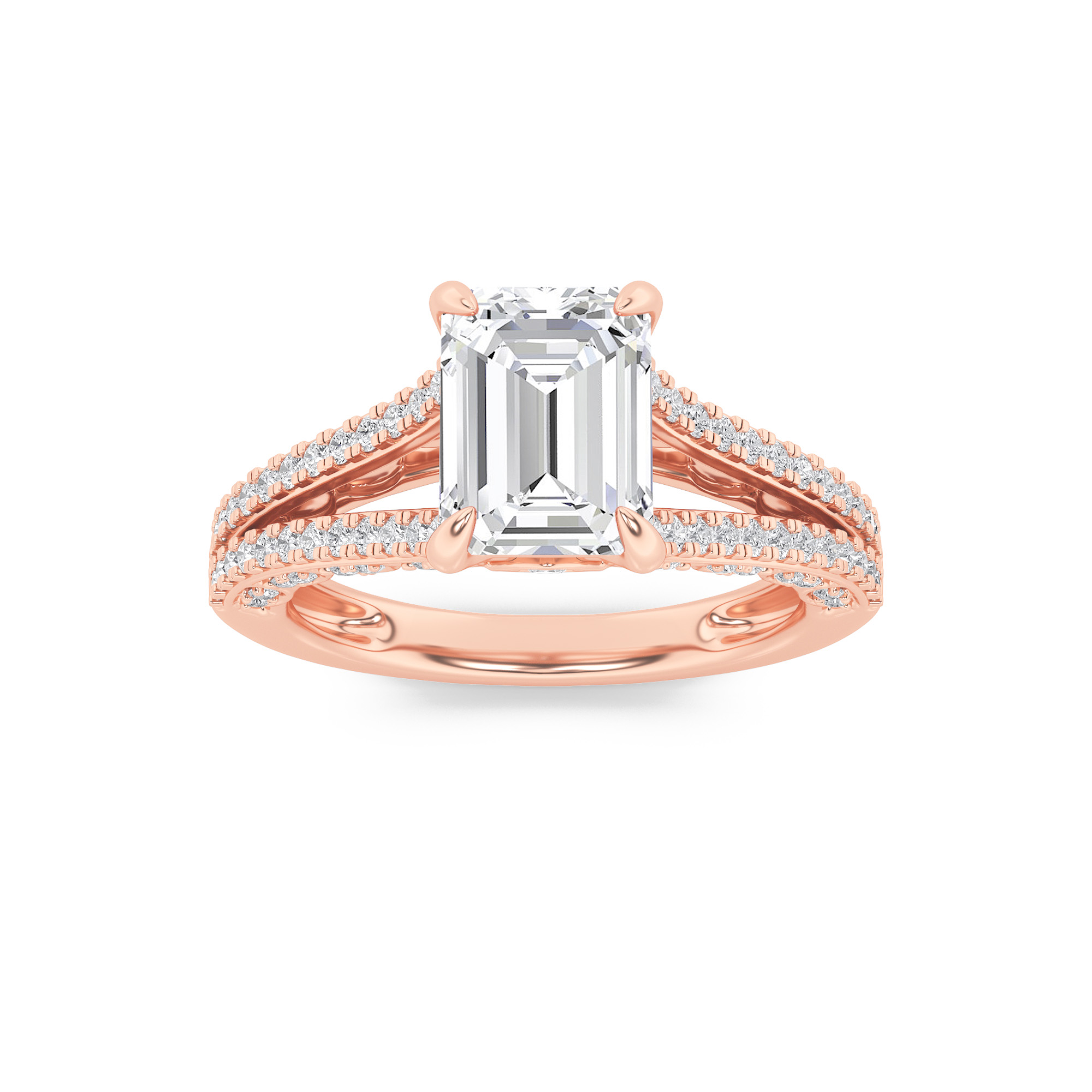 2.00 CT Radiant Diamond Ring in 14K Rose Gold