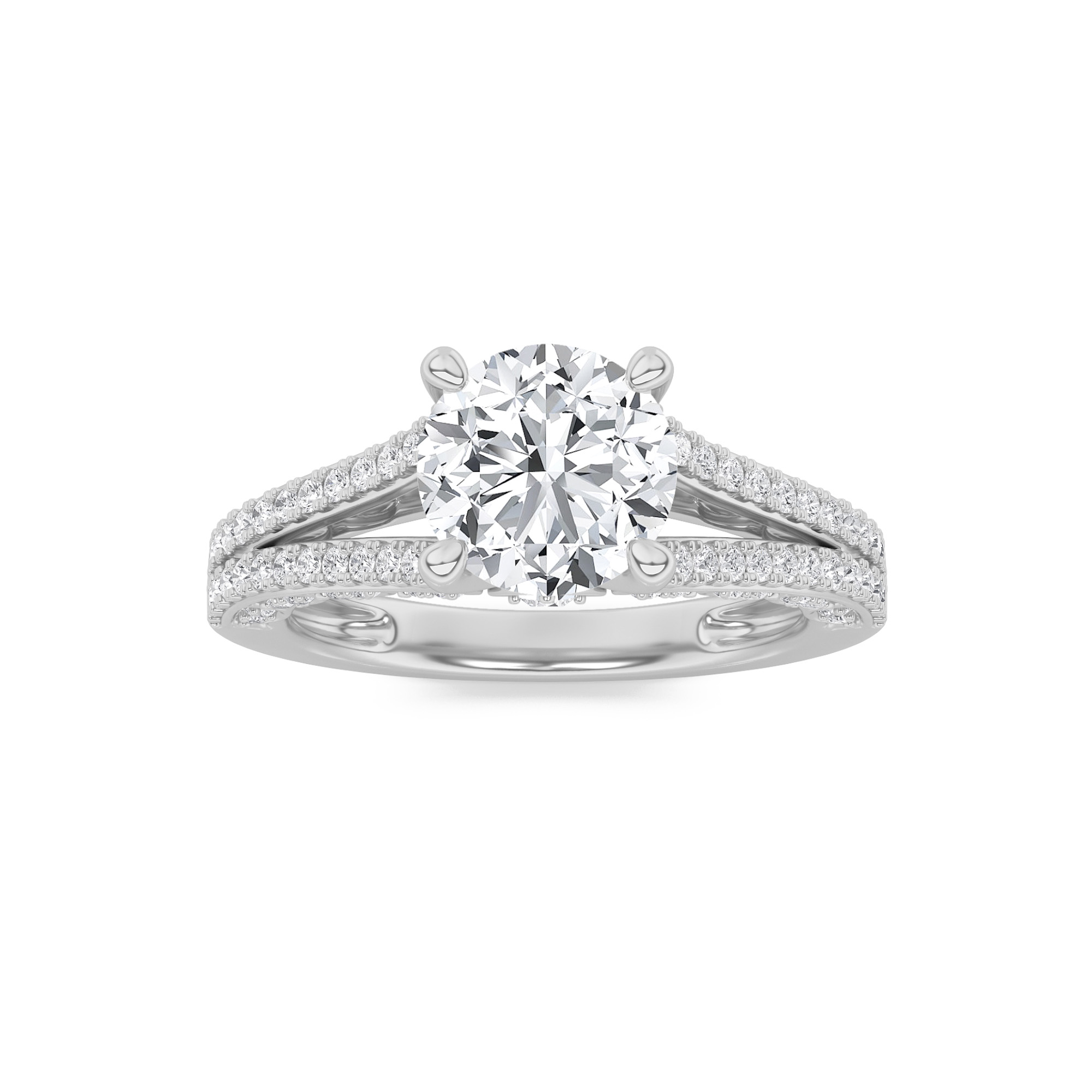 2.00 CT Round Diamond Ring in 14K White Gold