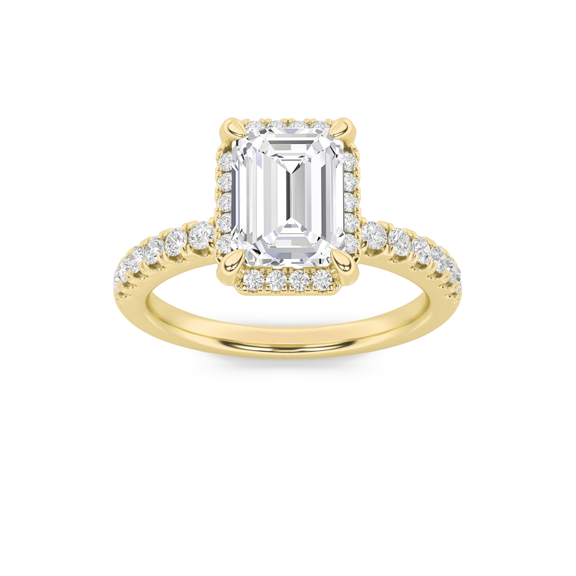 2.00 CT Emerald Diamond Ring in 14K Yellow Gold