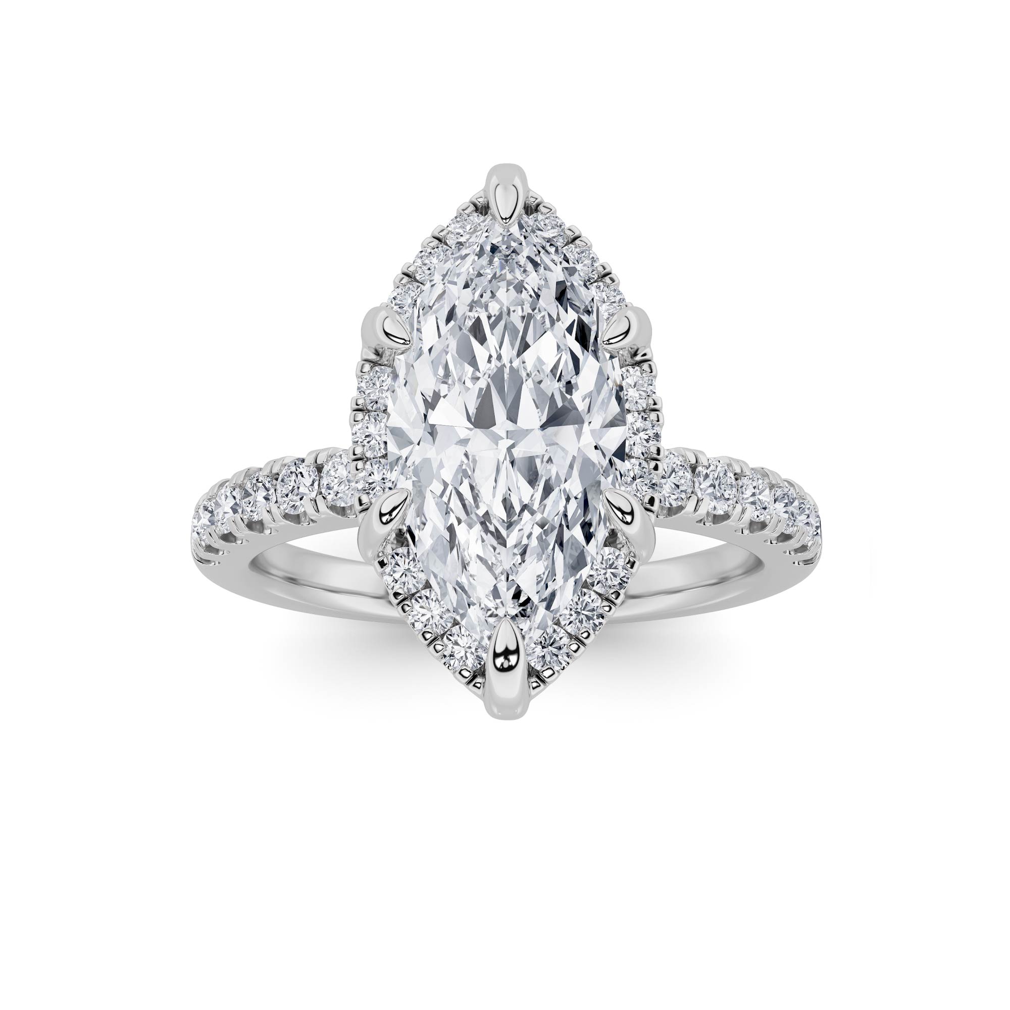2.00 CT Marquise Diamond Ring in 14K White Gold