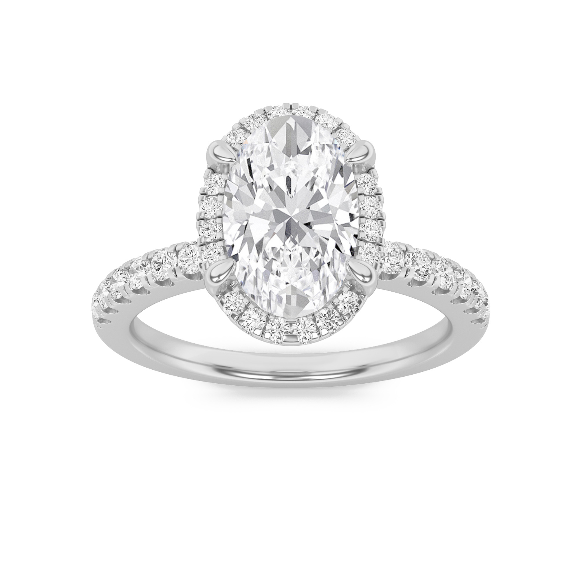 2.00 CT Oval Diamond Ring in 14K White Gold