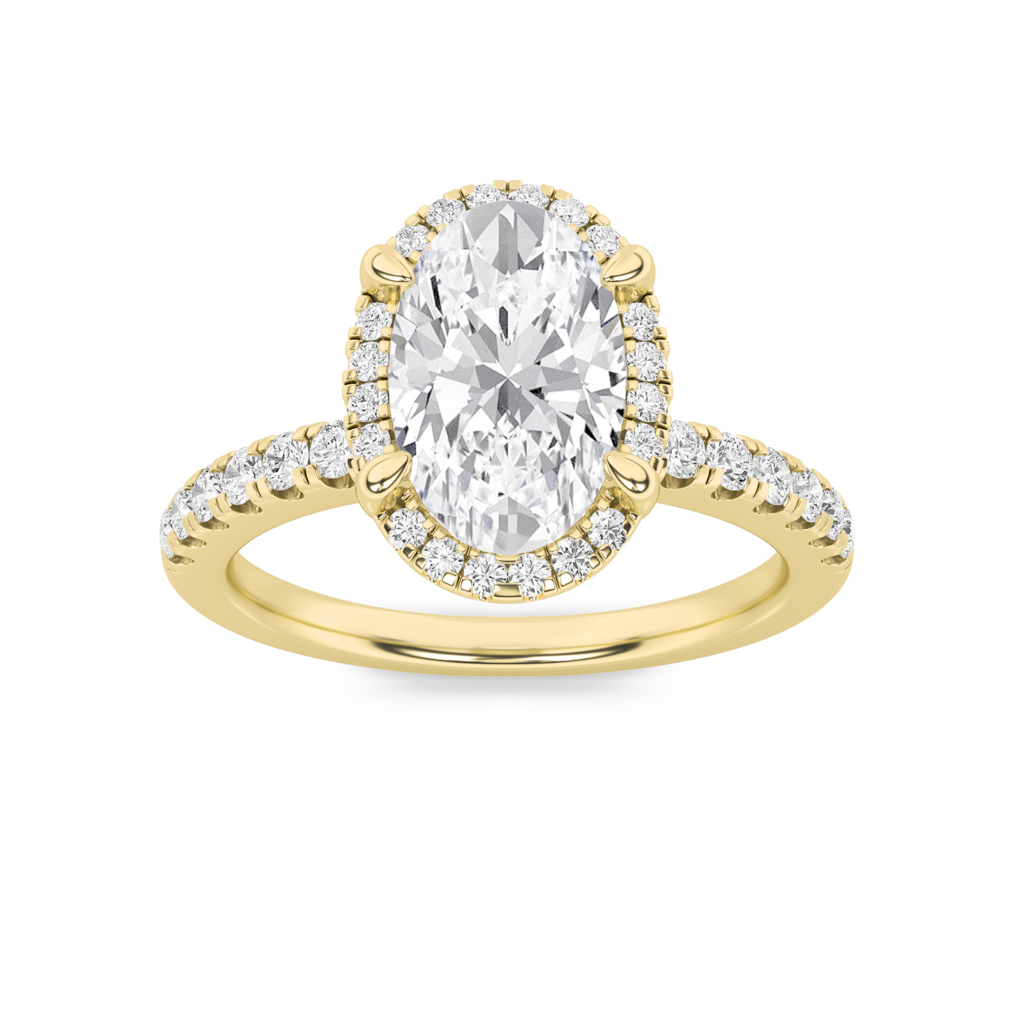 2.00 CT Oval Diamond Ring in 14K Yellow Gold