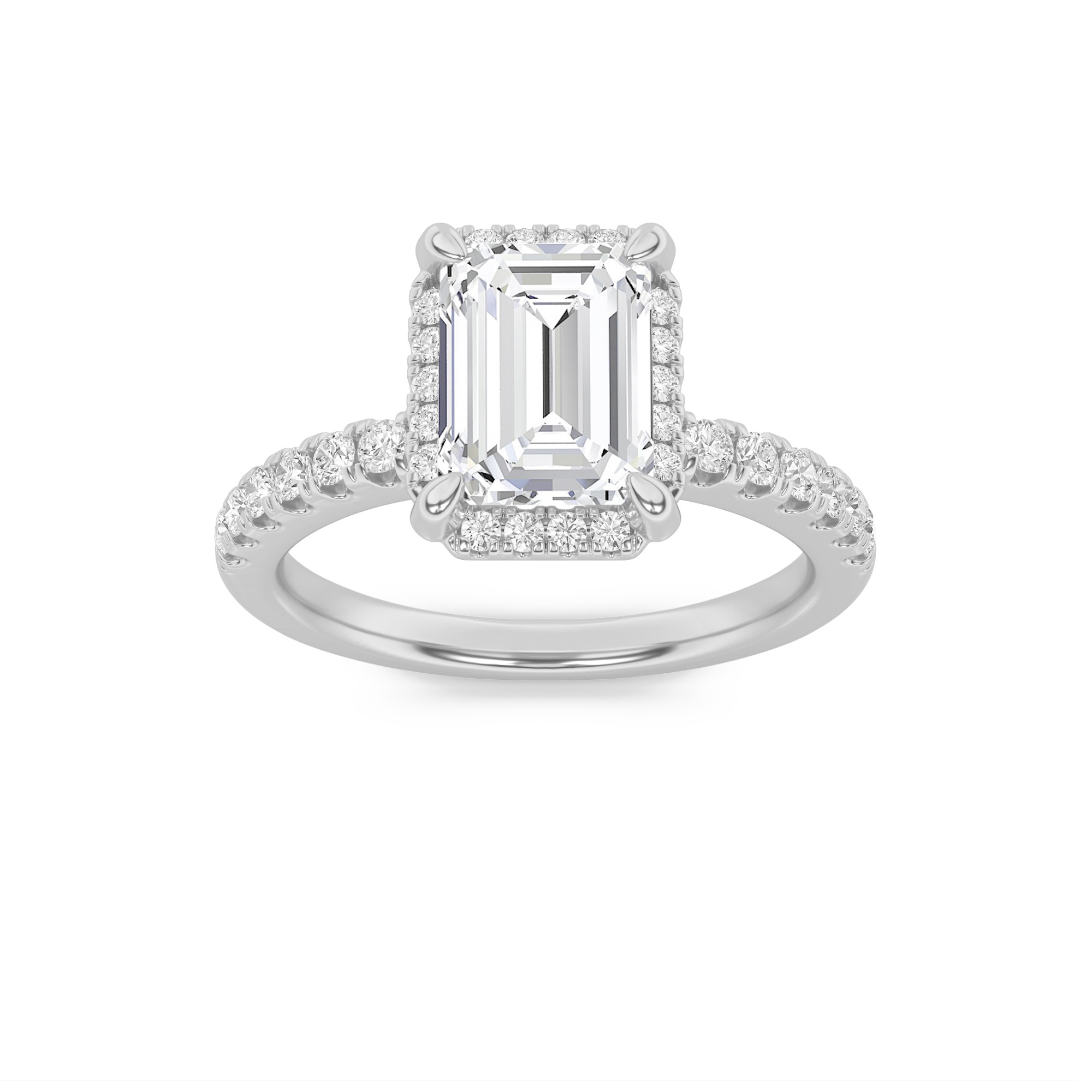 2.00 CT Radiant Diamond Ring in 14K White Gold