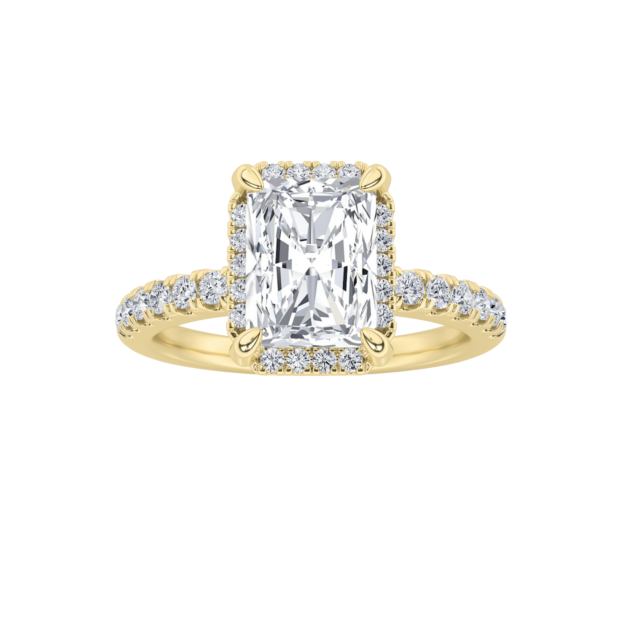 2.00 CT Radiant Diamond Ring in 14K Yellow Gold