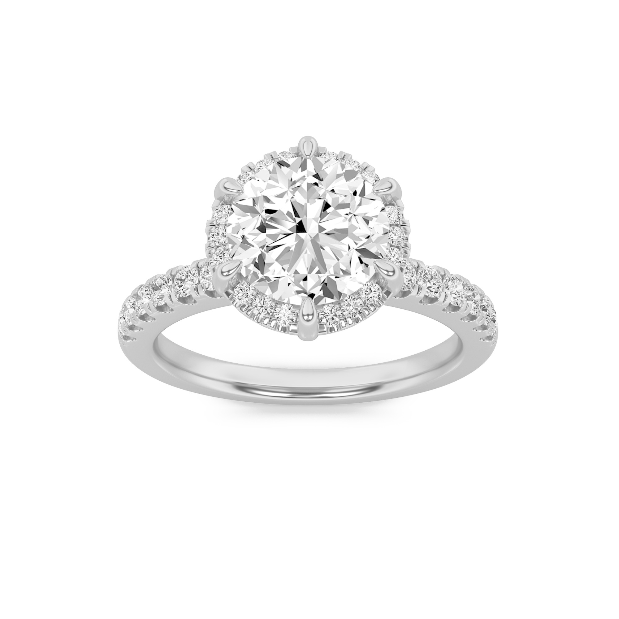2.00 CT Round Diamond Ring in 14K White Gold