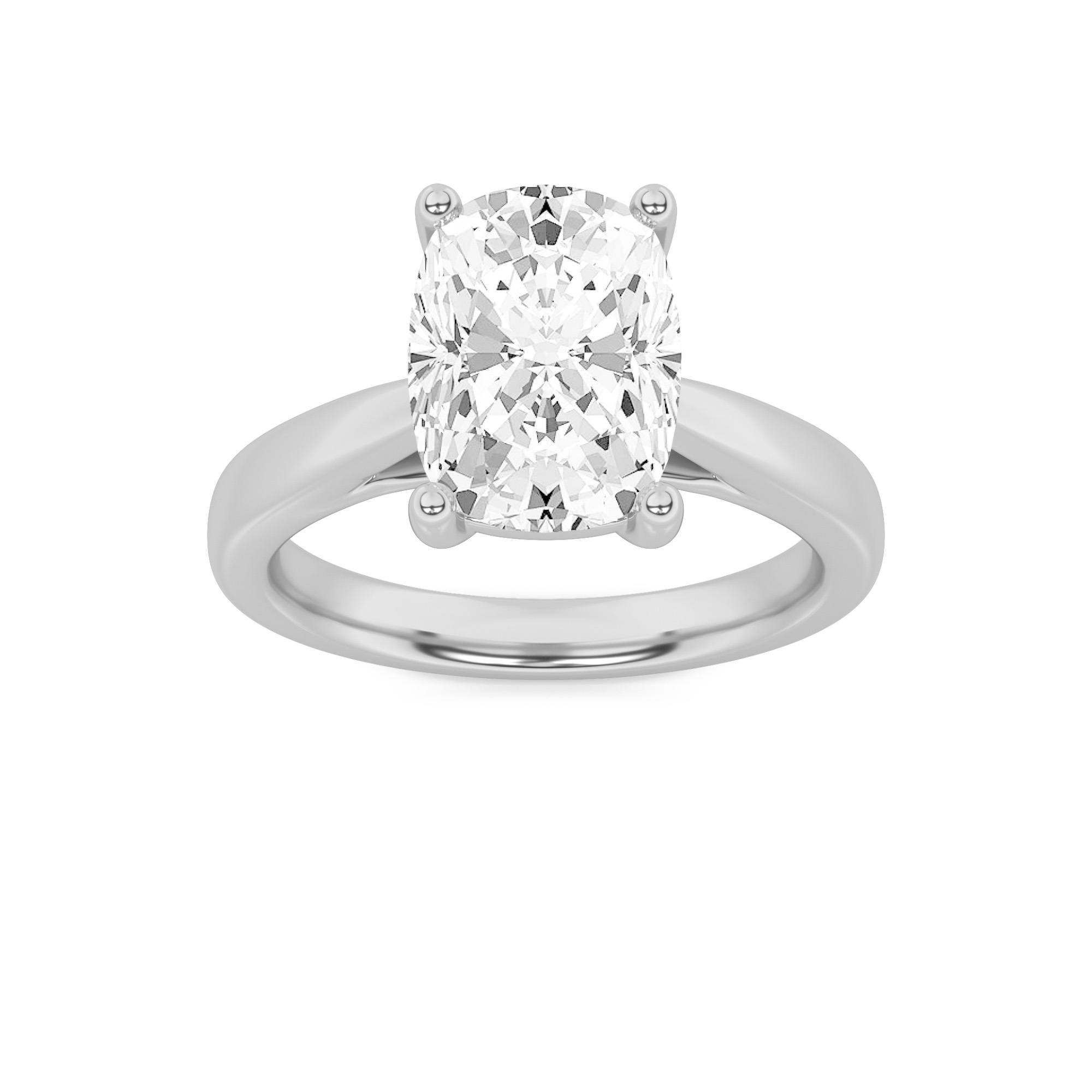 2.00 CT Cushion Diamond Ring in 14K White Gold