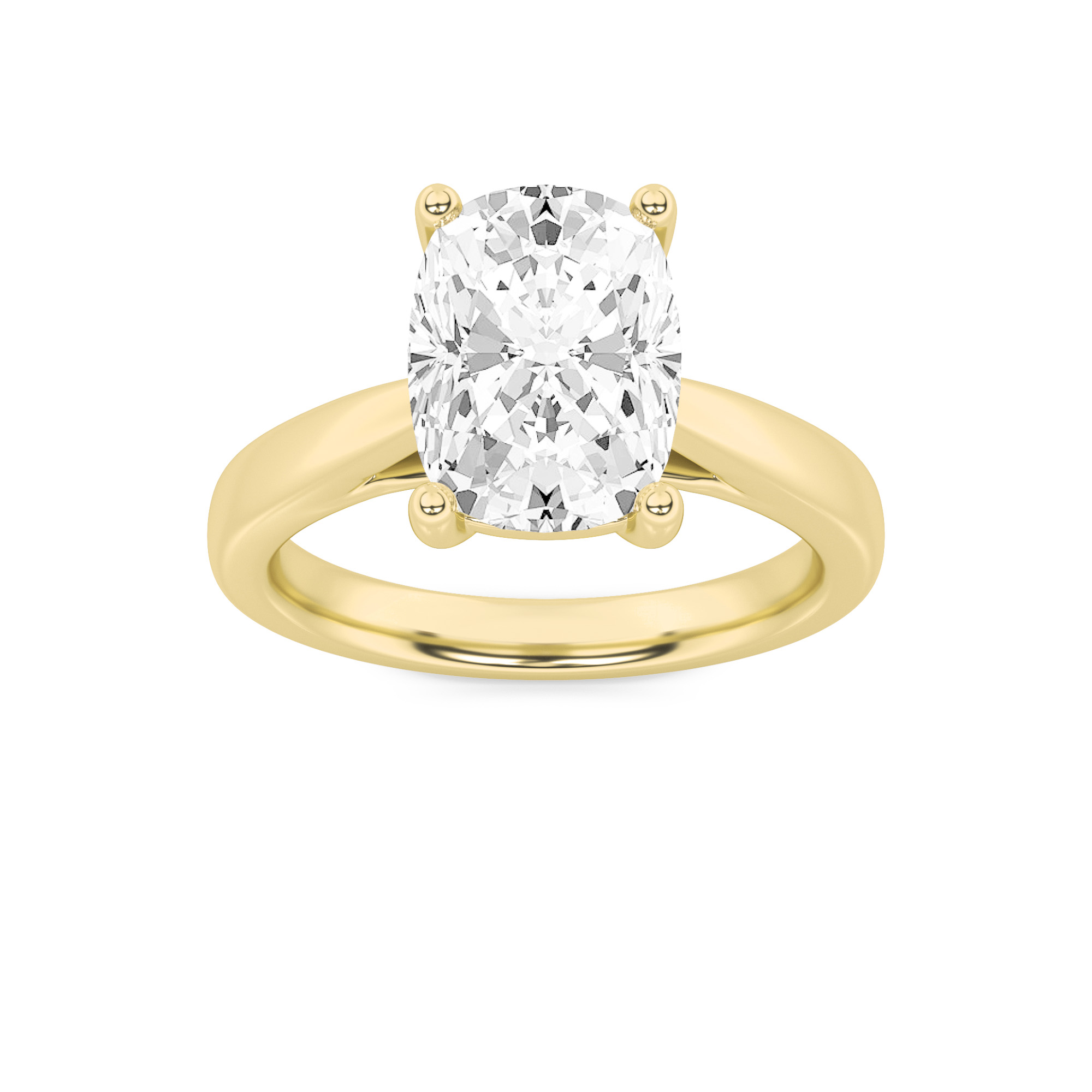 2.00 CT Cushion Diamond Ring in 14K Yellow Gold