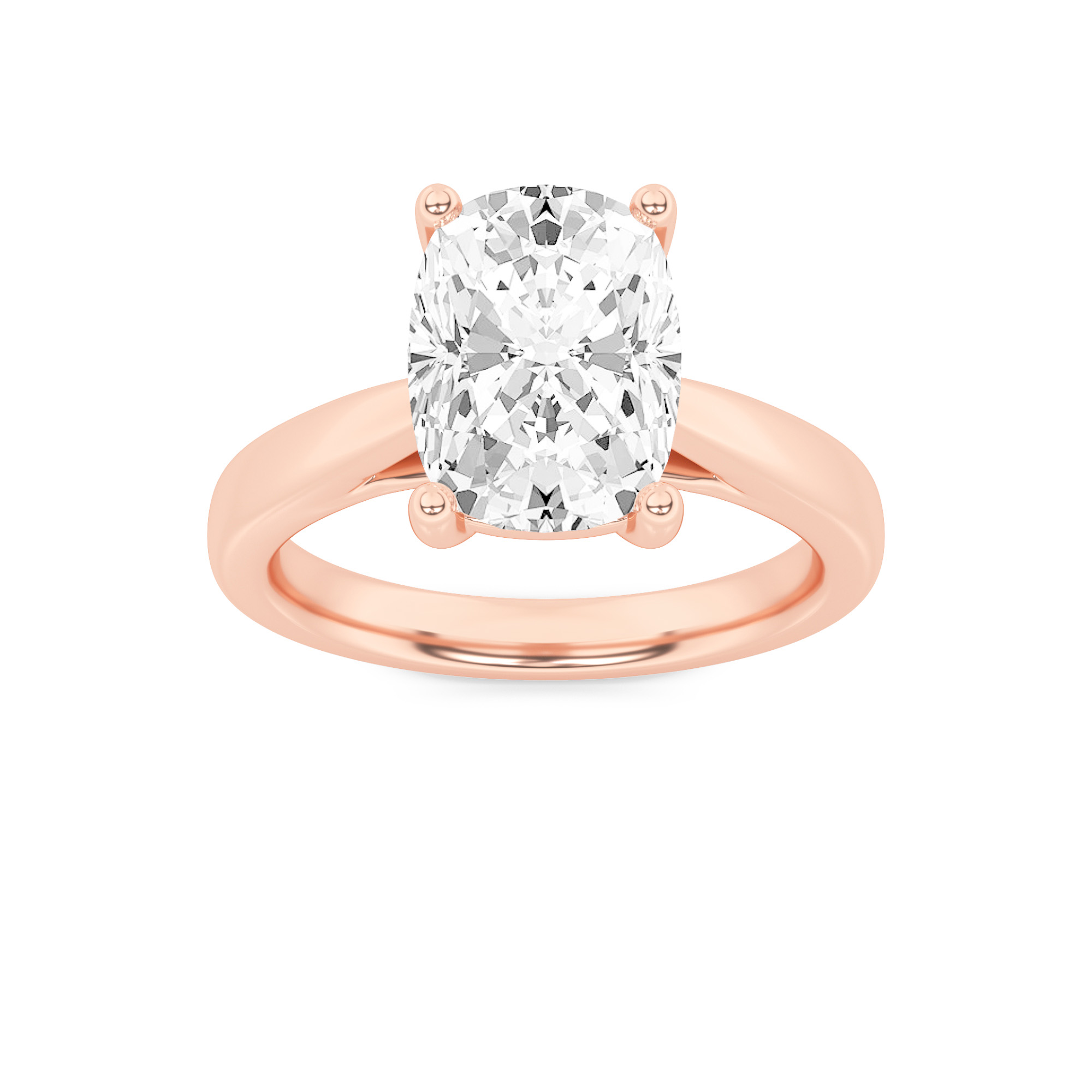 2.00 CT Cushion Diamond Ring in 14K Rose Gold