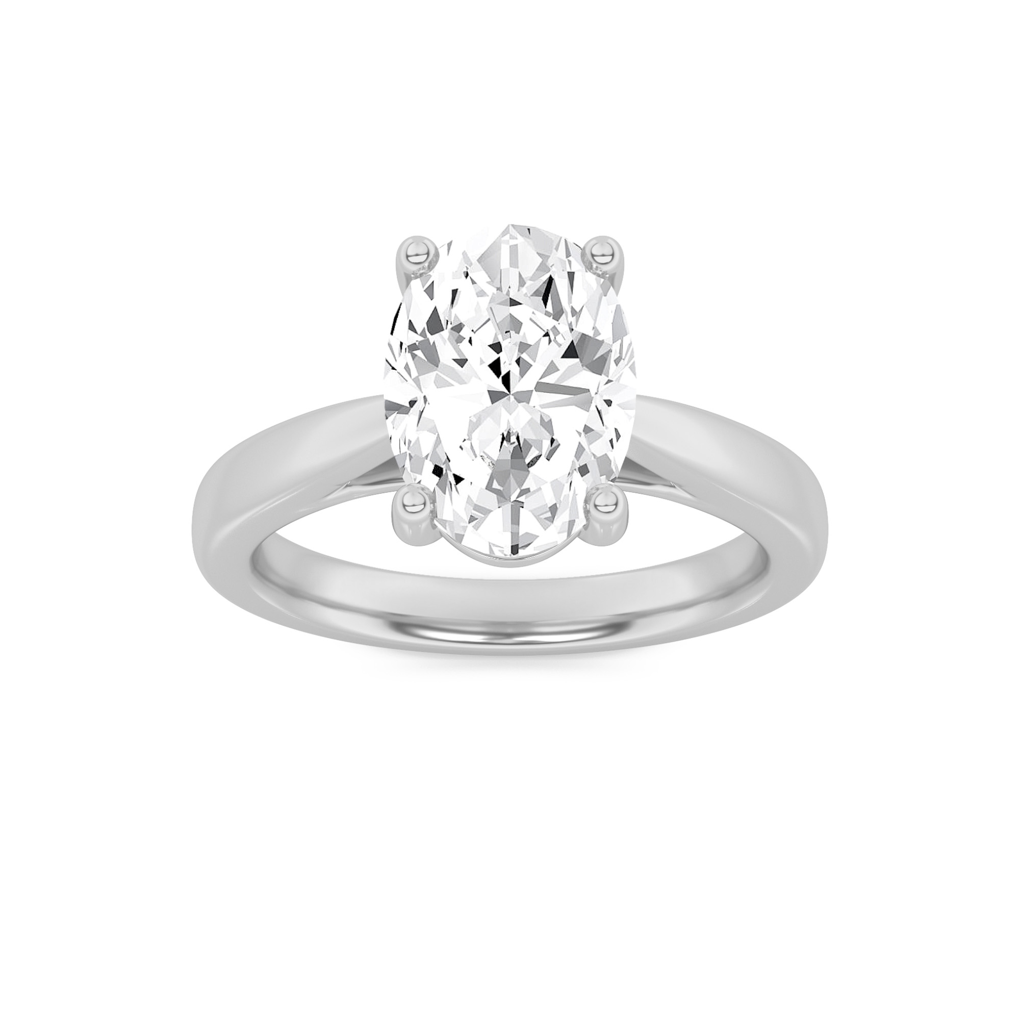 2.00 CT Oval Diamond Ring in 14K White Gold