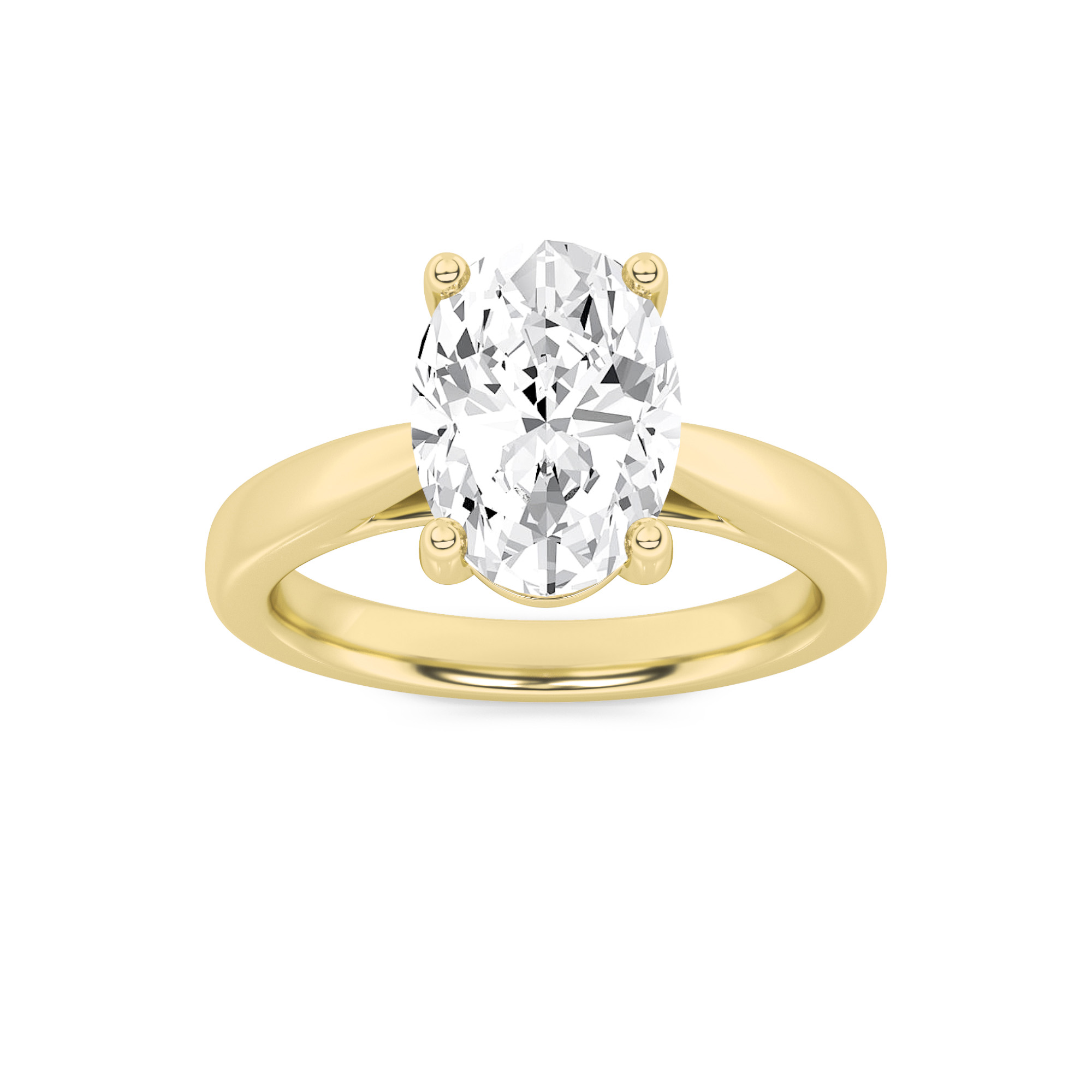 2.00 CT Oval Diamond Ring in 14K Yellow Gold