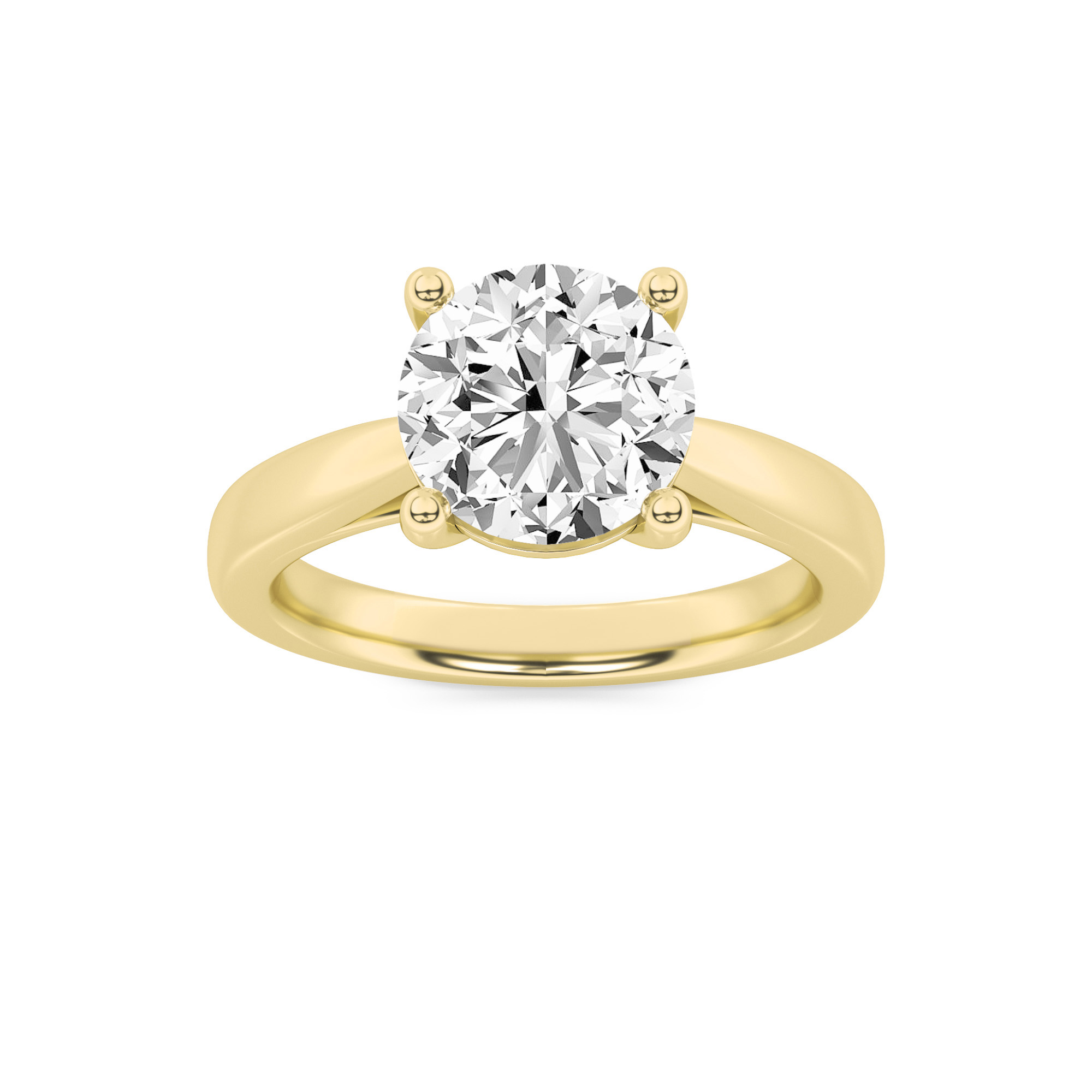 2.50 CT Round Diamond Ring in 14K Yellow Gold