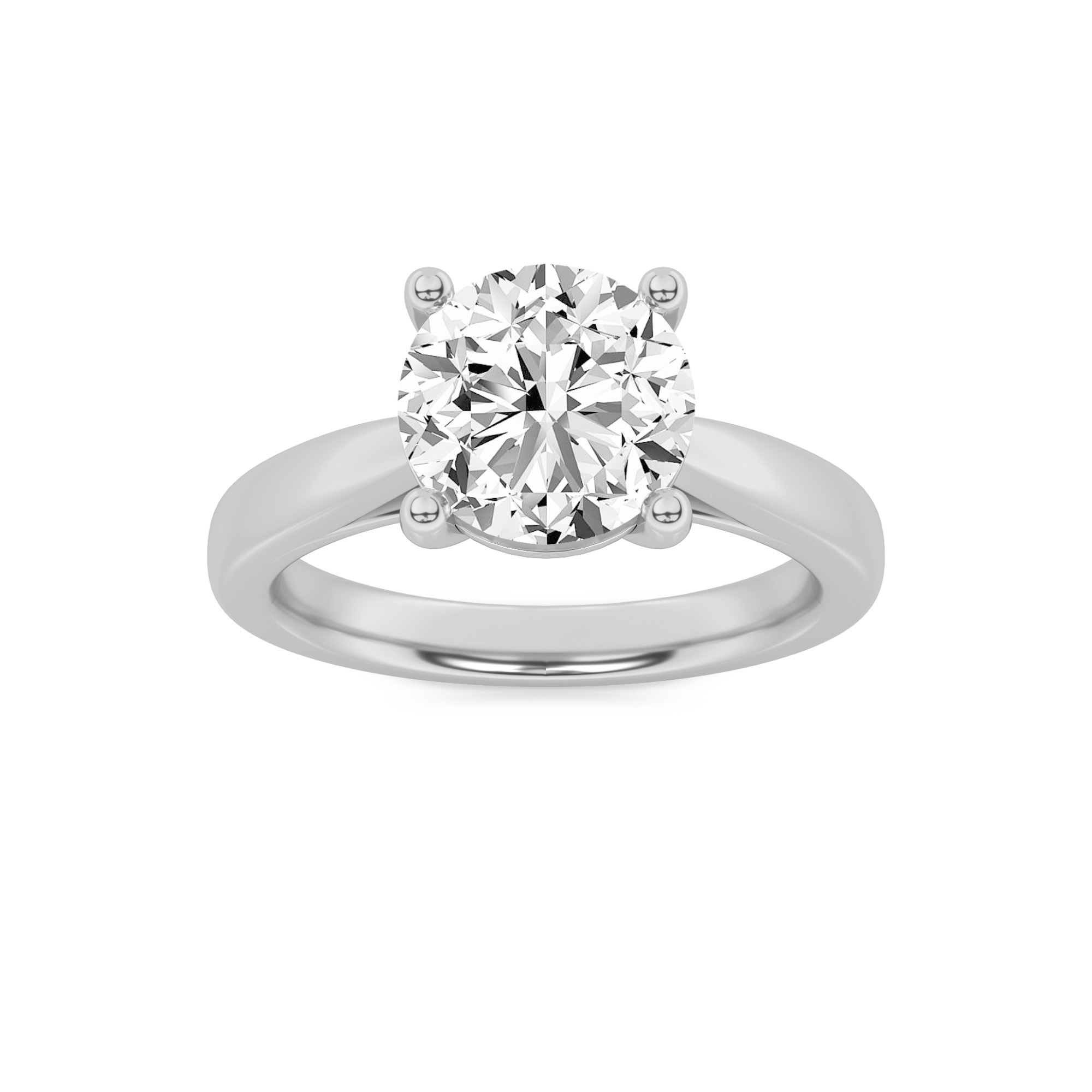 3.00 CT Round Diamond Ring in 14K White Gold