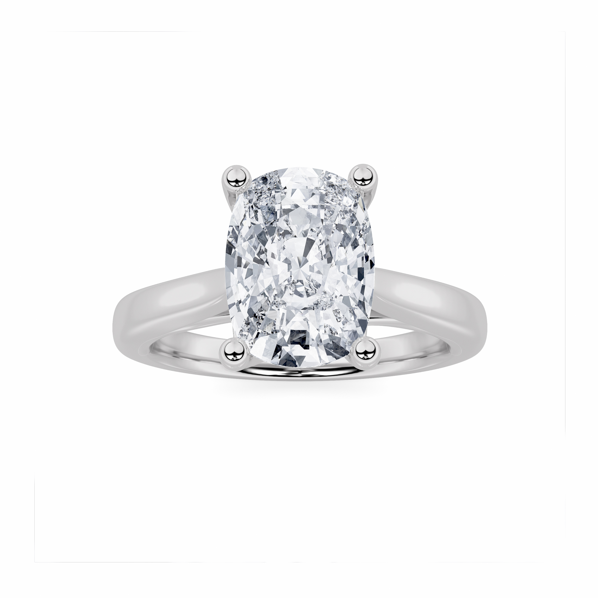 2.00 CT Cushion Diamond Ring in 14K White Gold