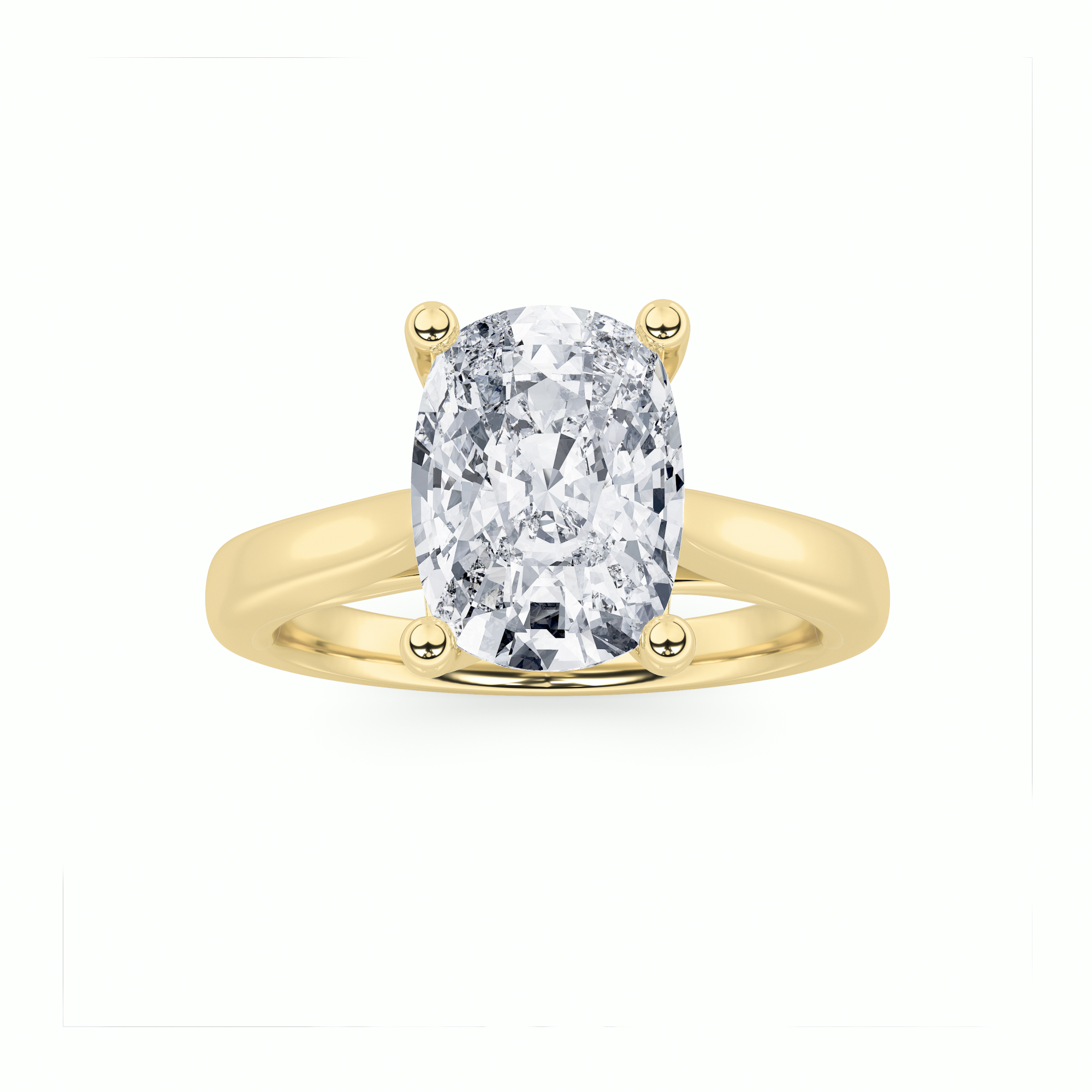 2.00 CT Cushion Diamond Ring in 14K Yellow Gold