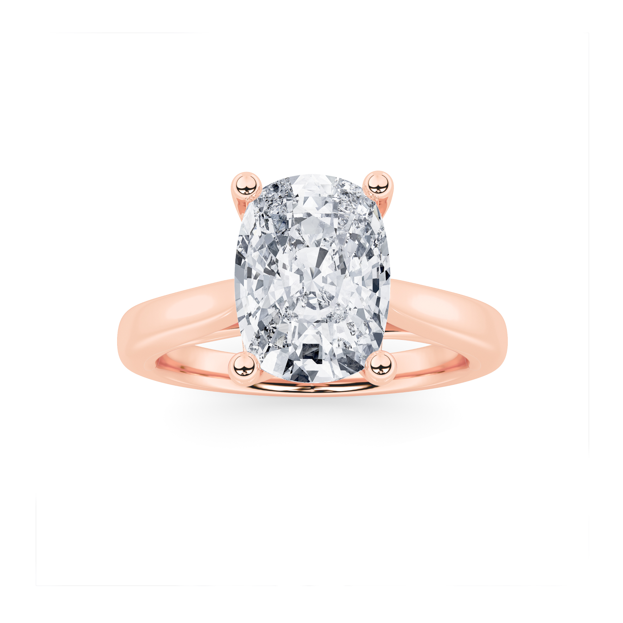 2.00 CT Cushion Diamond Ring in 14K Rose Gold