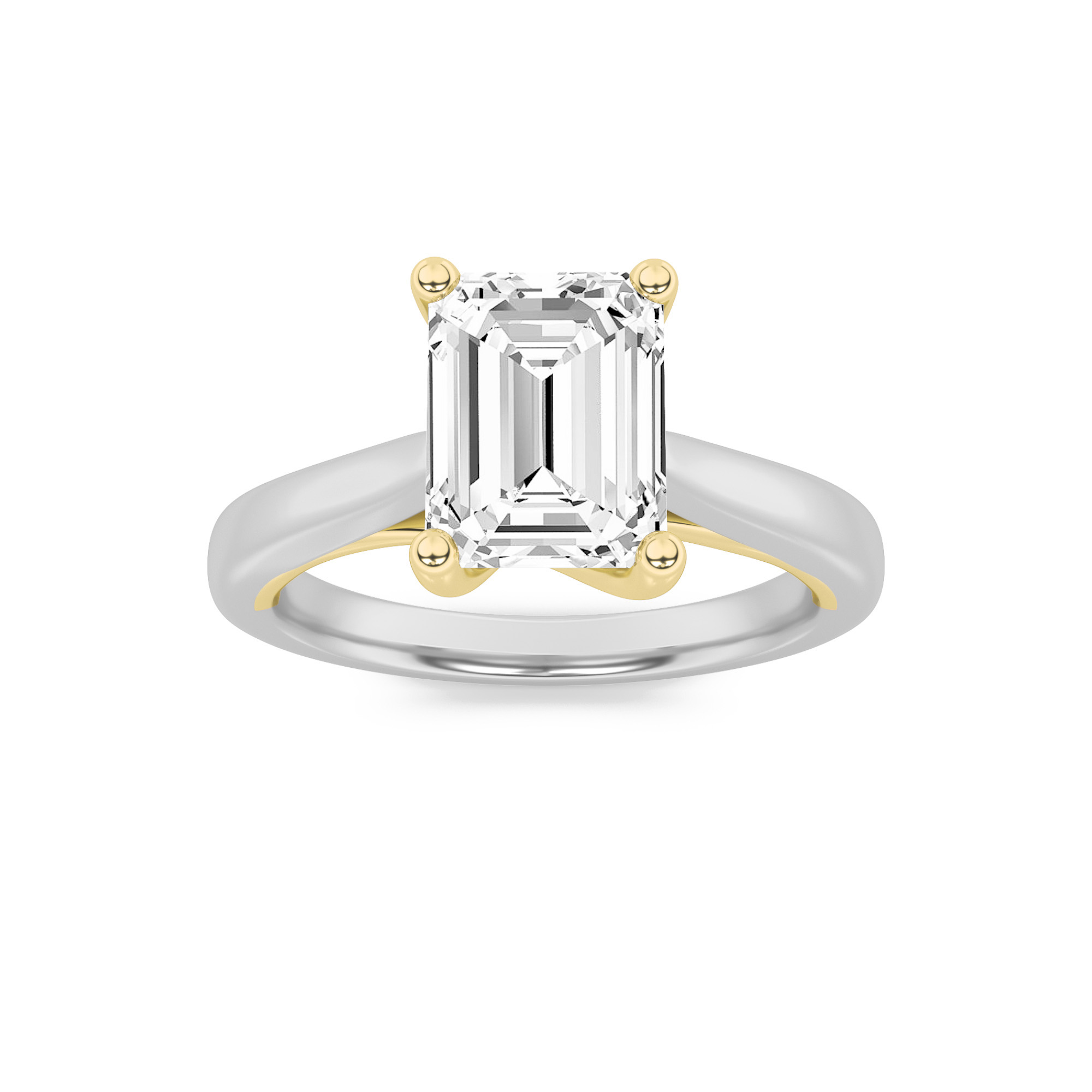 1.50 CT Emerald Diamond Ring in 14K White Gold|14K Yellow Gold