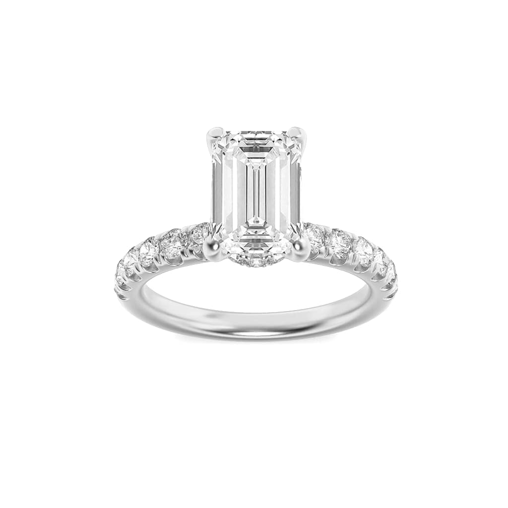 2.00 CT Emerald Diamond Ring in 14K White Gold