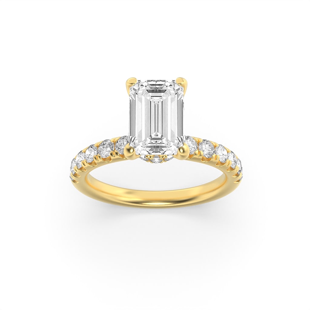 2.00 CT Emerald Diamond Ring in 14K Yellow Gold