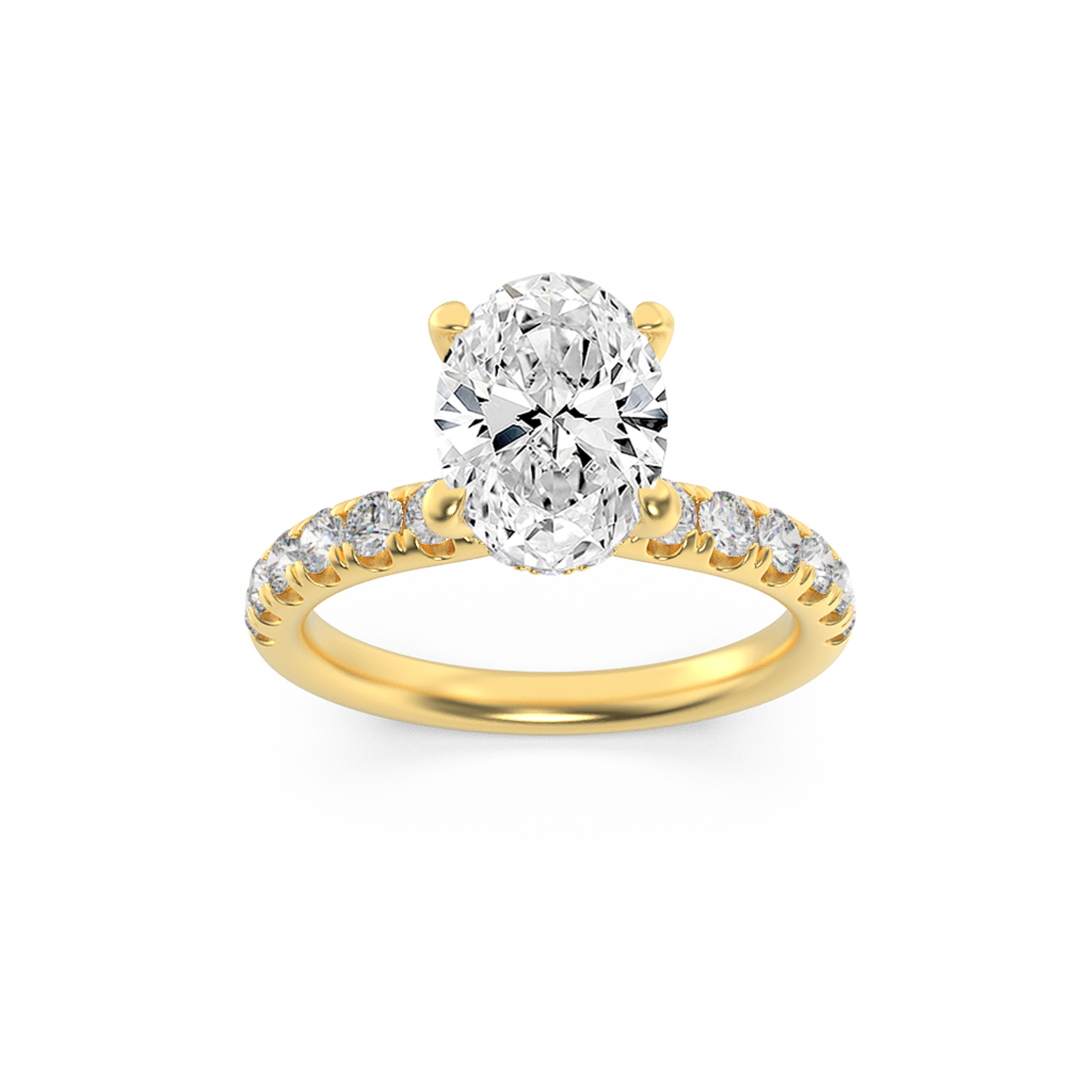 2.00 CT Oval Diamond Ring in 14K Yellow Gold