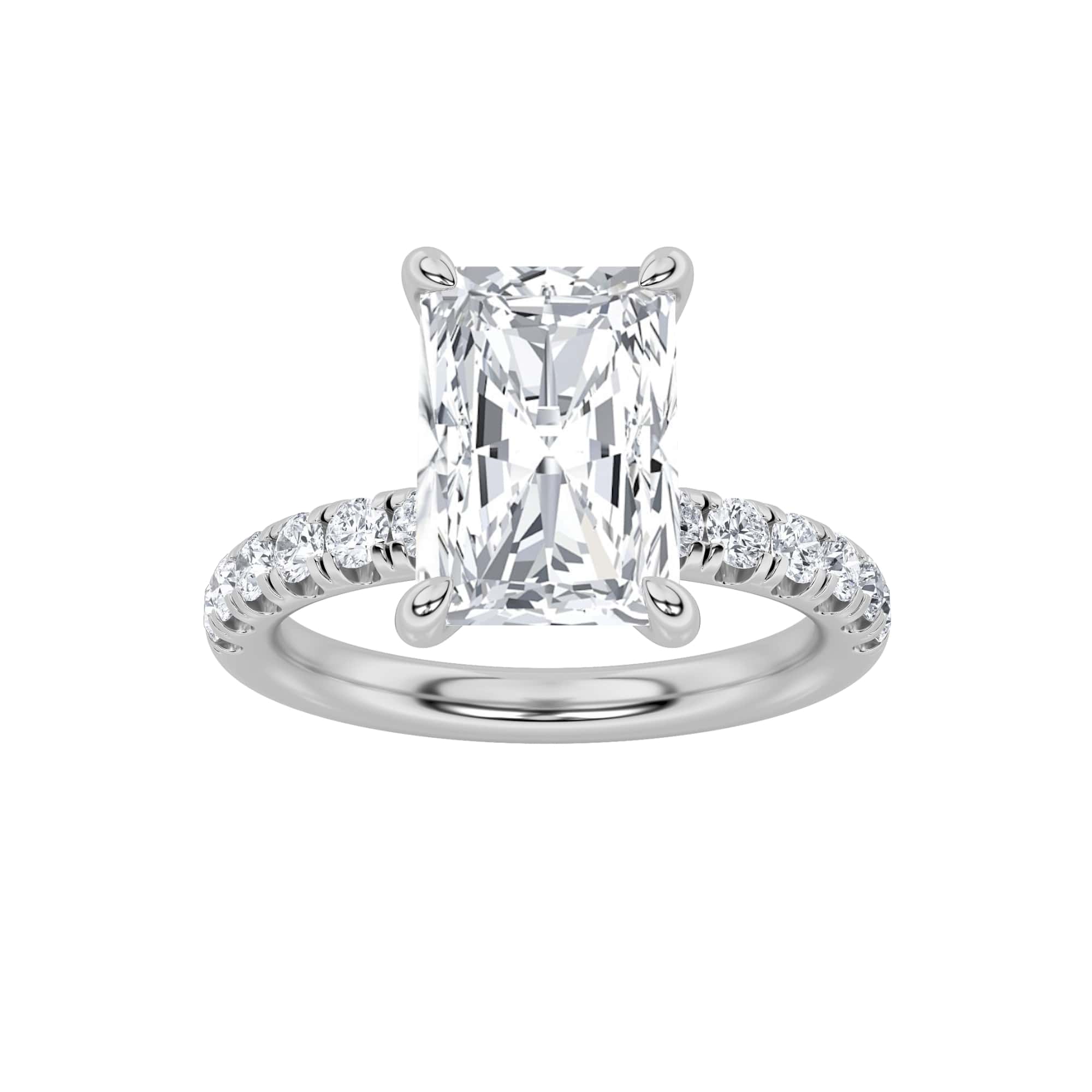 2.00 CT Radiant Diamond Ring in 14K White Gold