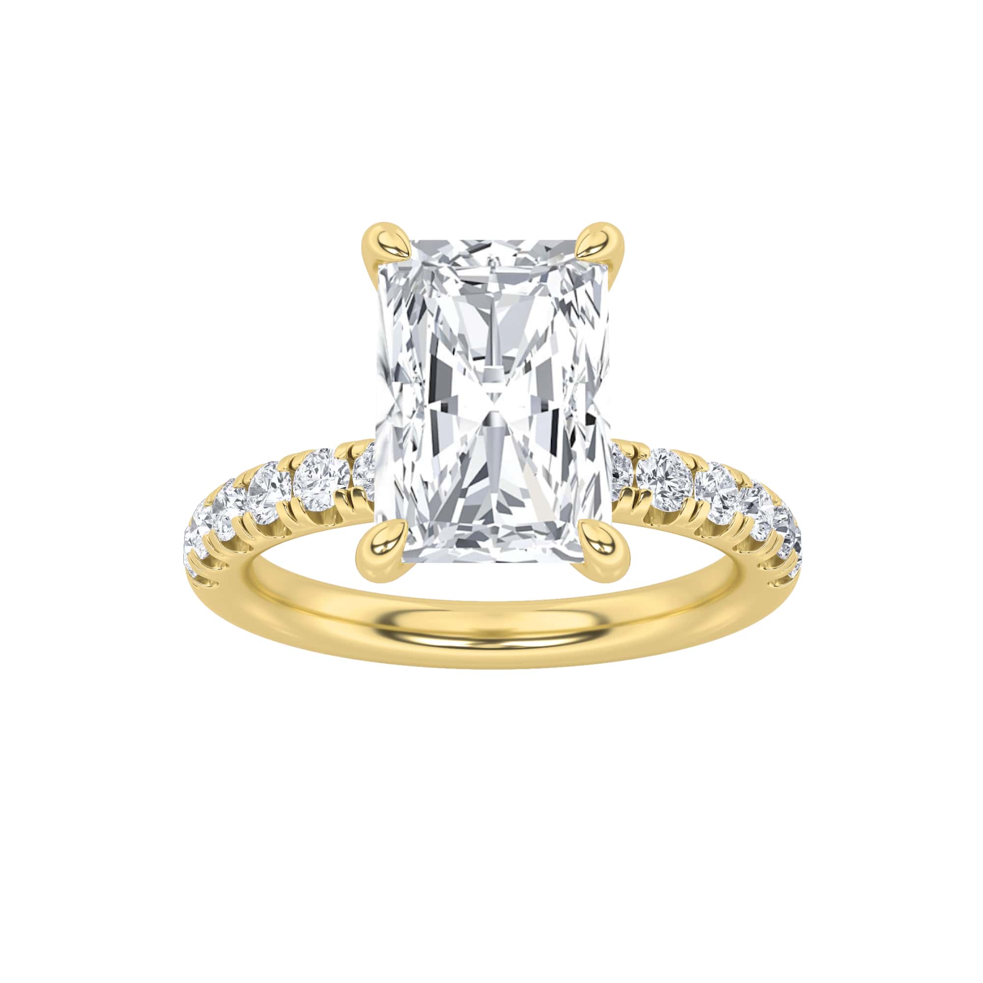 2.00 CT Radiant Diamond Ring in 14K Yellow Gold