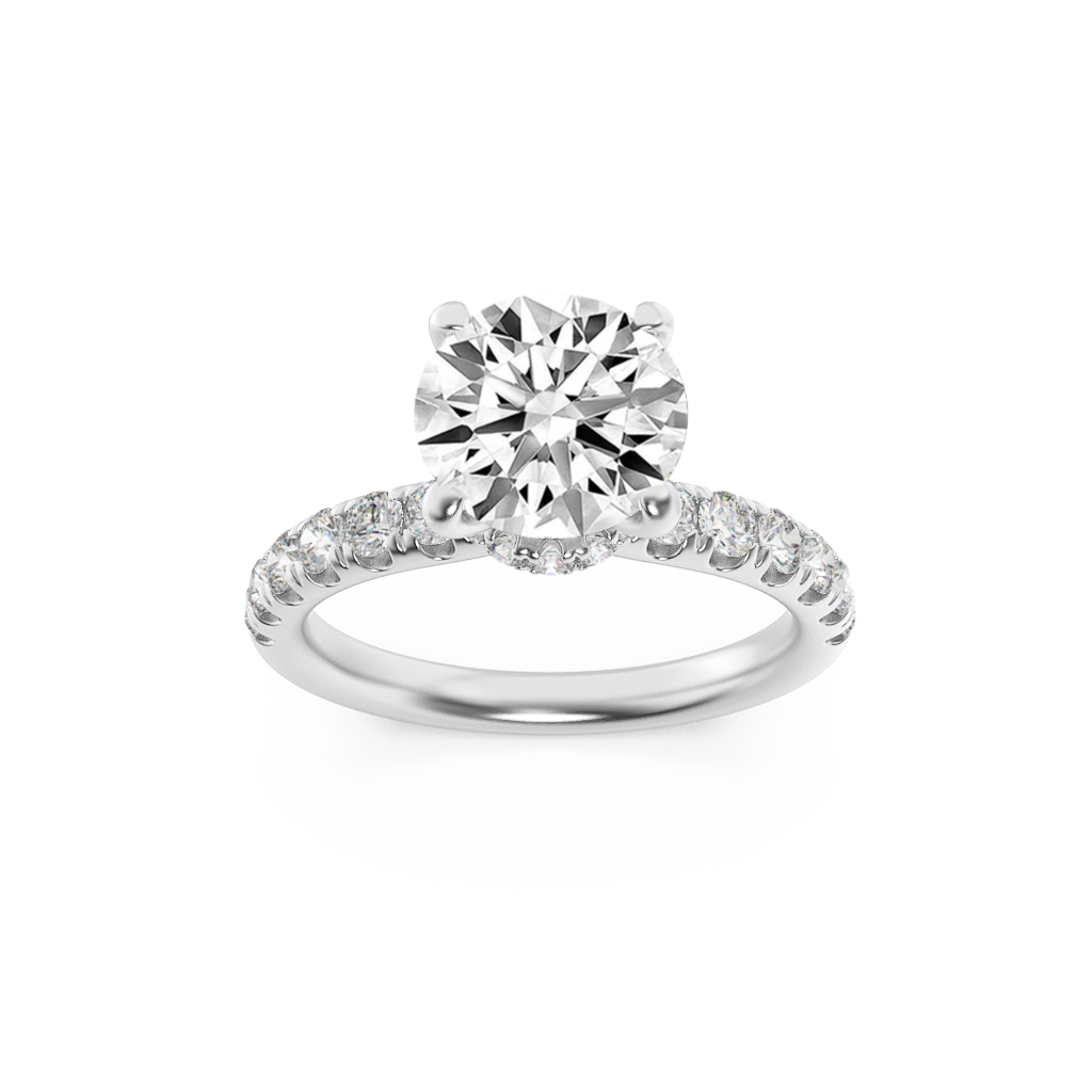 1.50 CT Round Diamond Ring in 14K White Gold