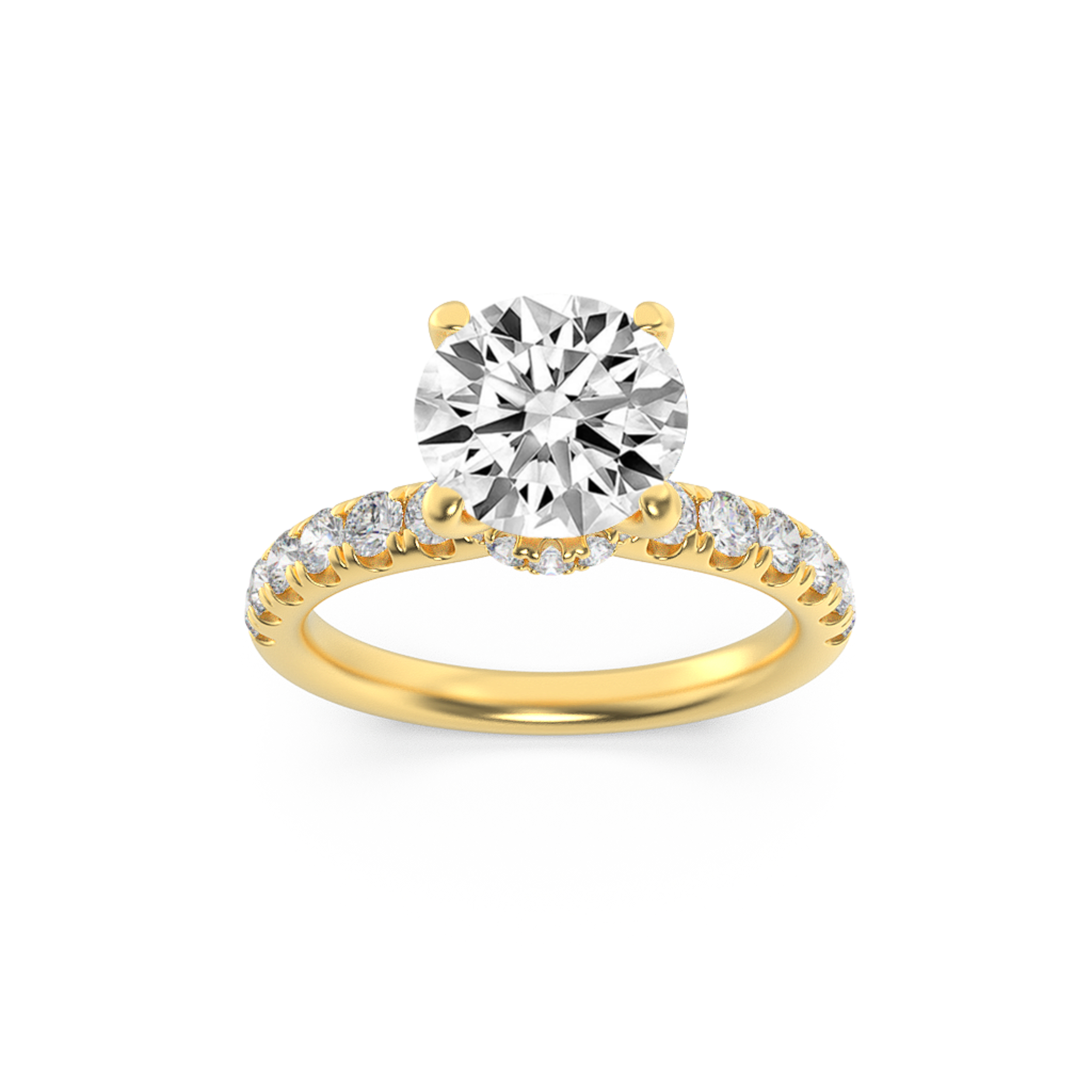 1.50 CT Round Diamond Ring in 14K Yellow Gold