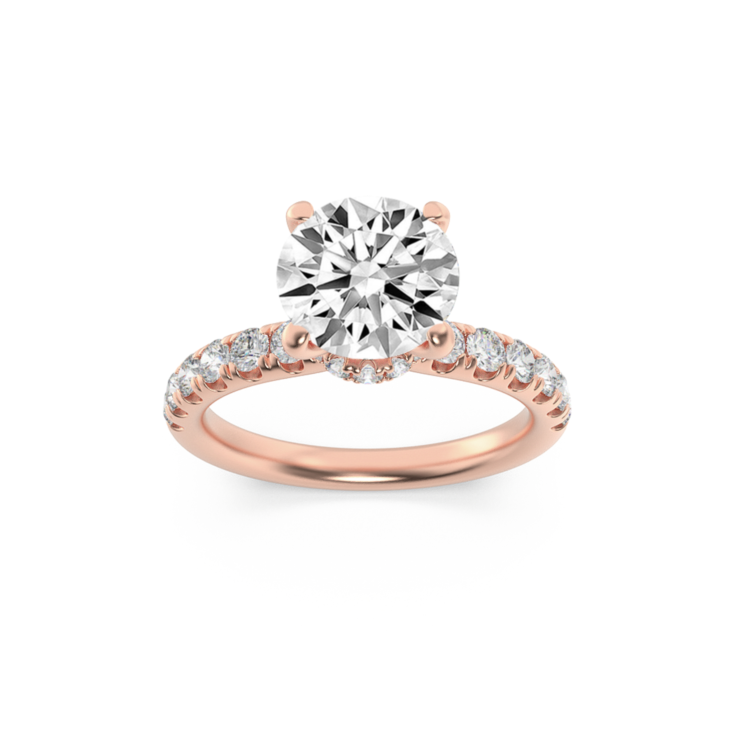 2.00 CT Round Diamond Ring in 14K Rose Gold