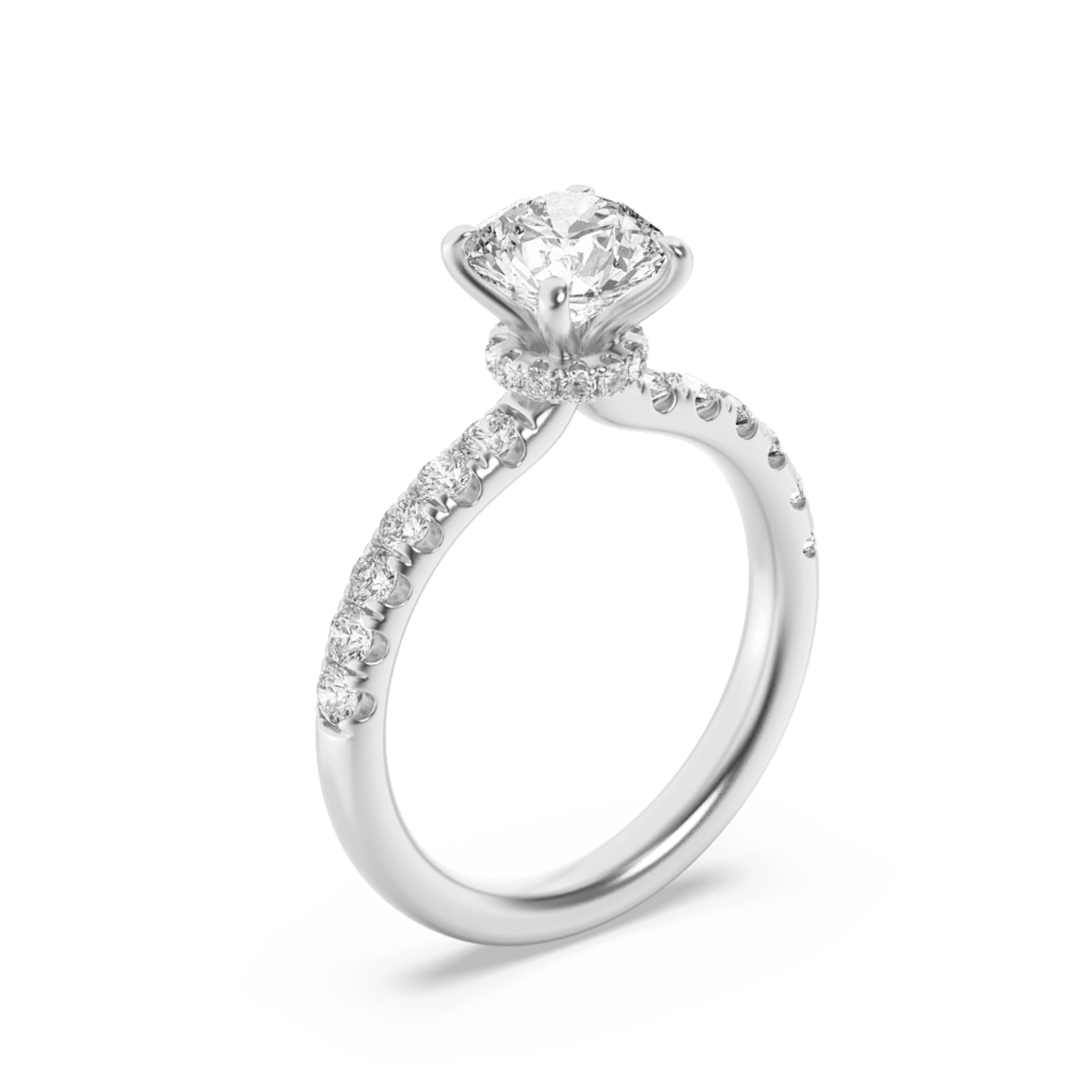 0.00 CT Diamond Ring in 14K White Gold